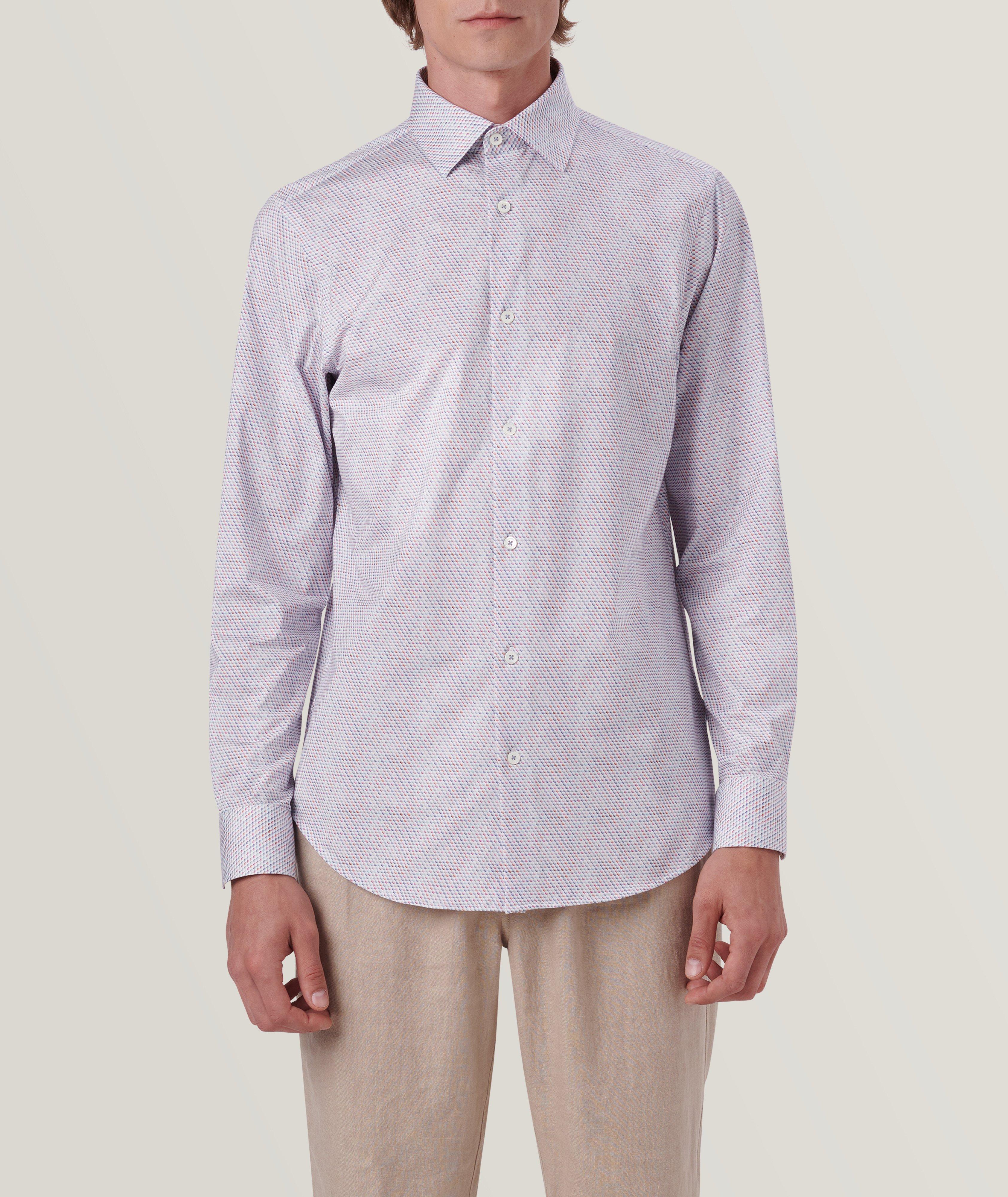 James Honeycomb Print Stretch-OoohCotton Sport Shirt image 2