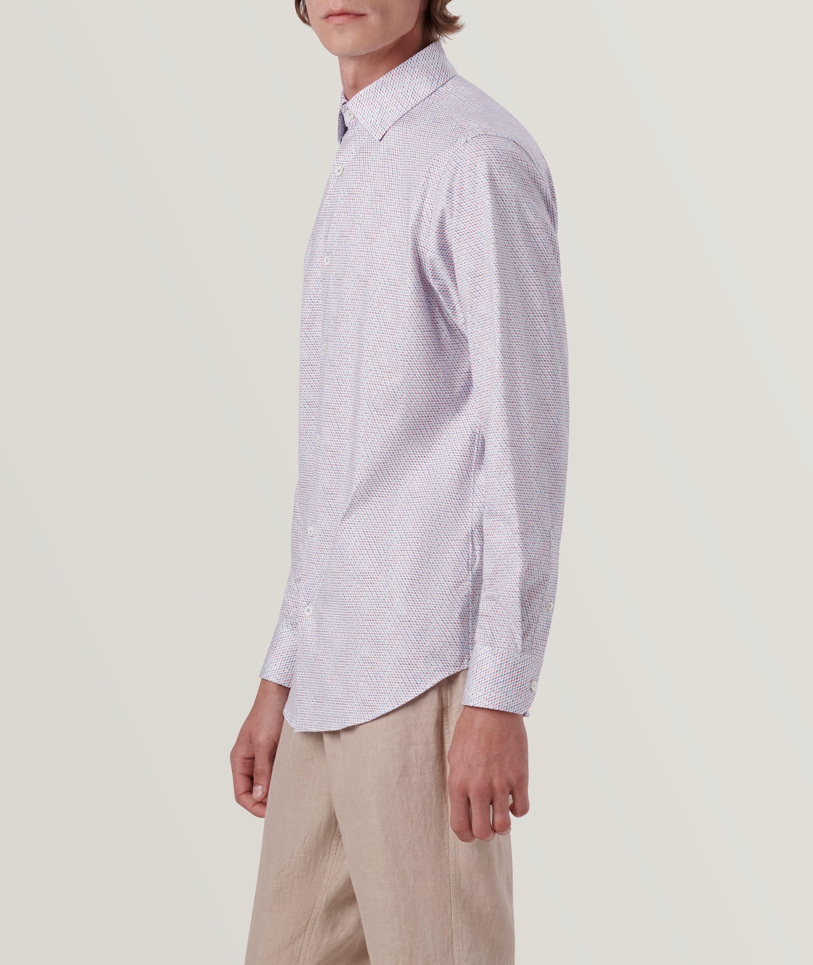 James Honeycomb Print Stretch-OoohCotton Sport Shirt image 3
