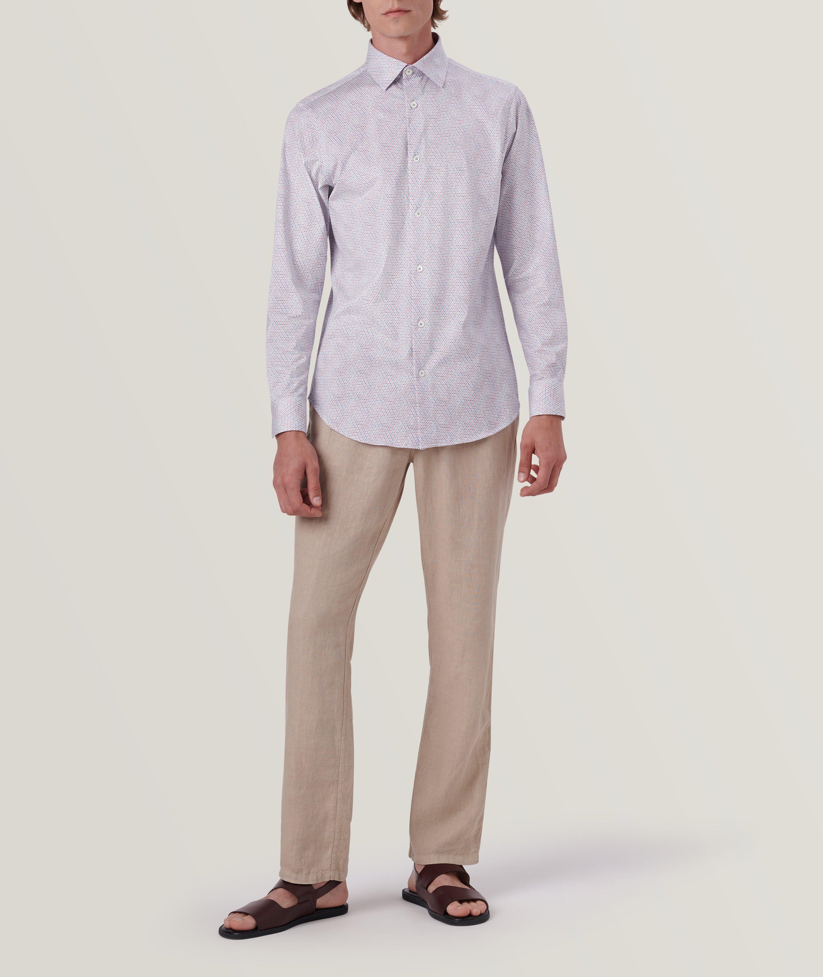 James Honeycomb Print Stretch-OoohCotton Sport Shirt image 5