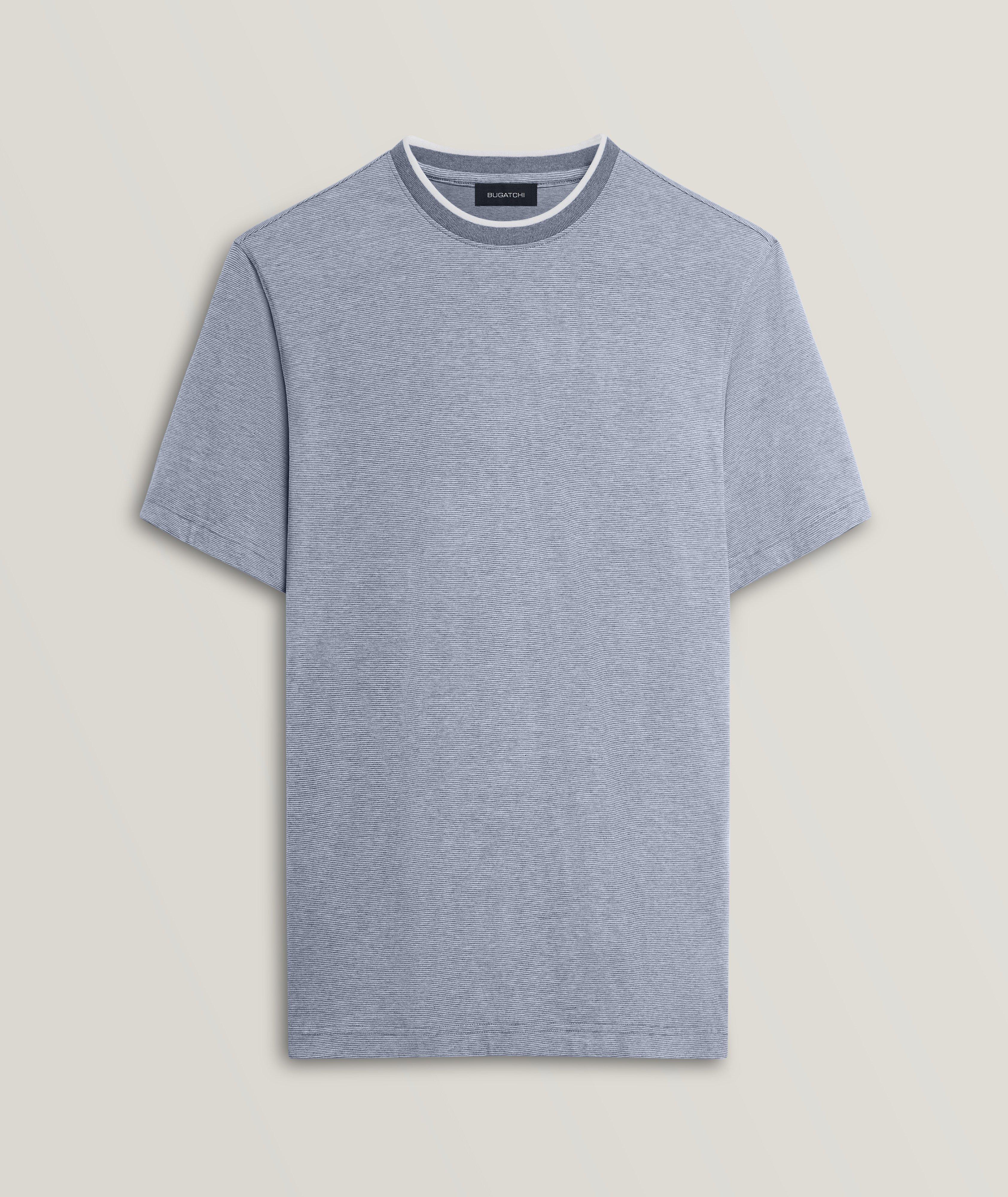 T-shirt en coton à fines rayures image 0
