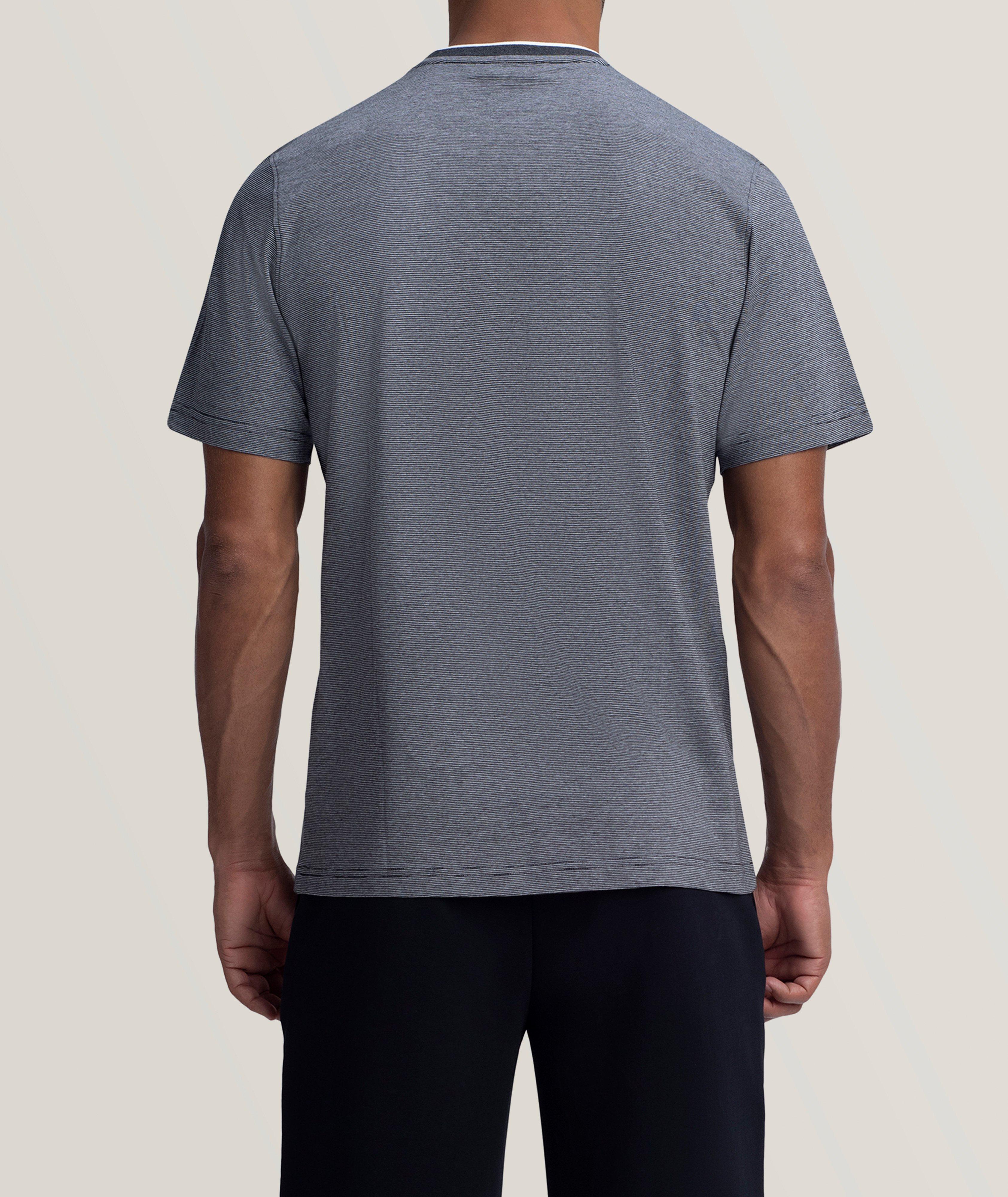 T-shirt en coton à fines rayures image 4