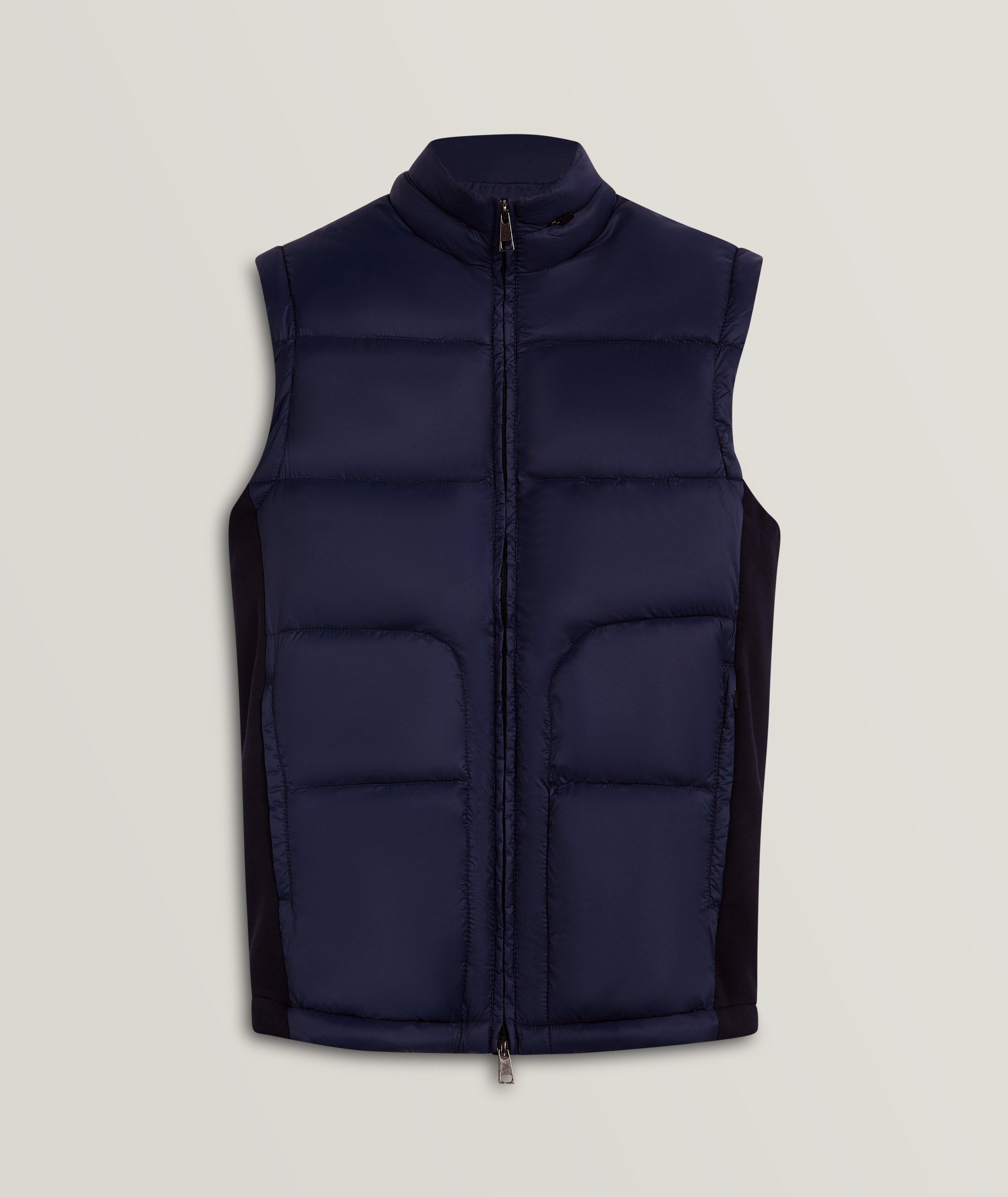 Quilted Mixed Material Nylon Vest image 0