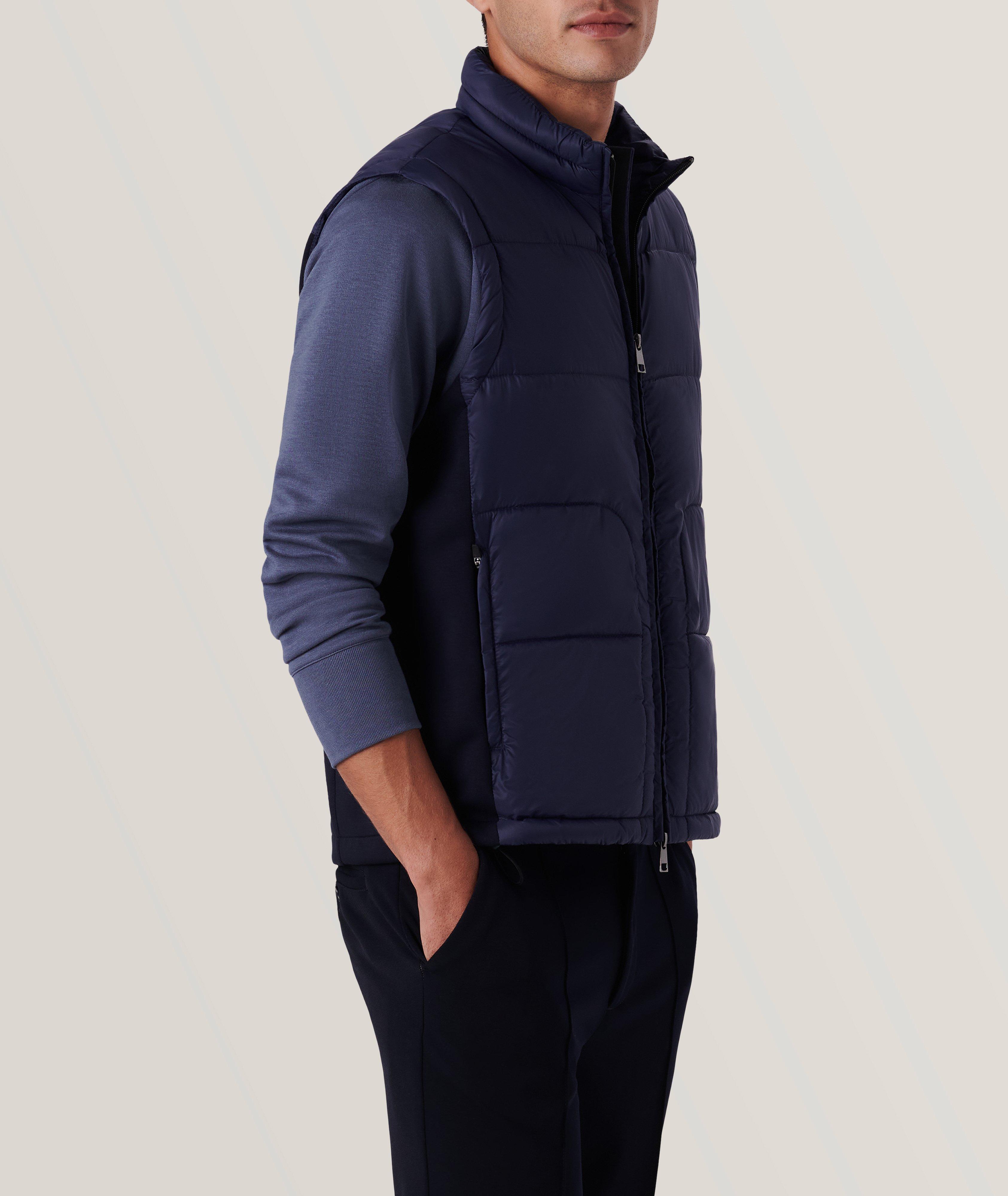 Quilted Mixed Material Nylon Vest image 3