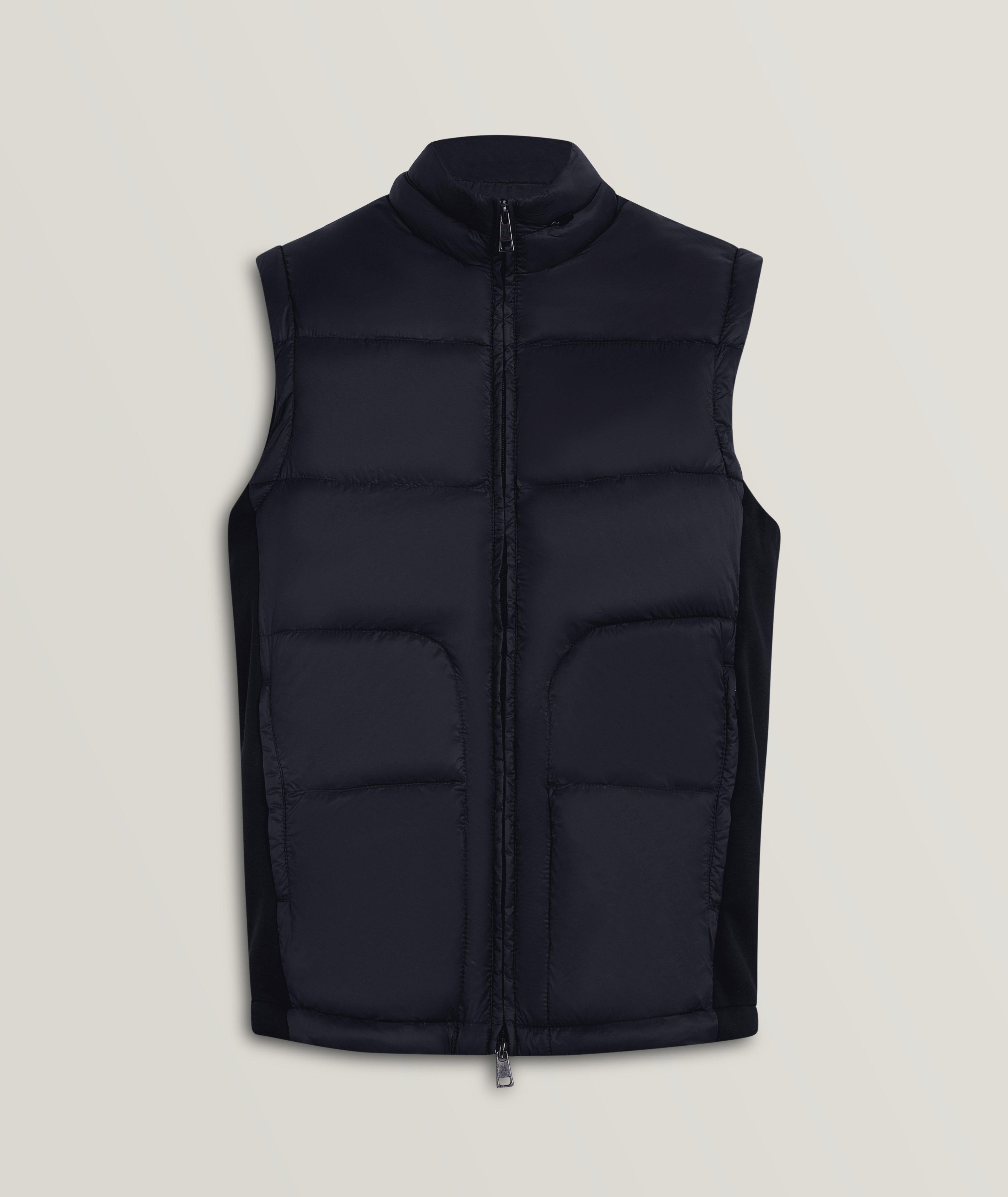 Quilted Mixed Material Nylon Vest image 0