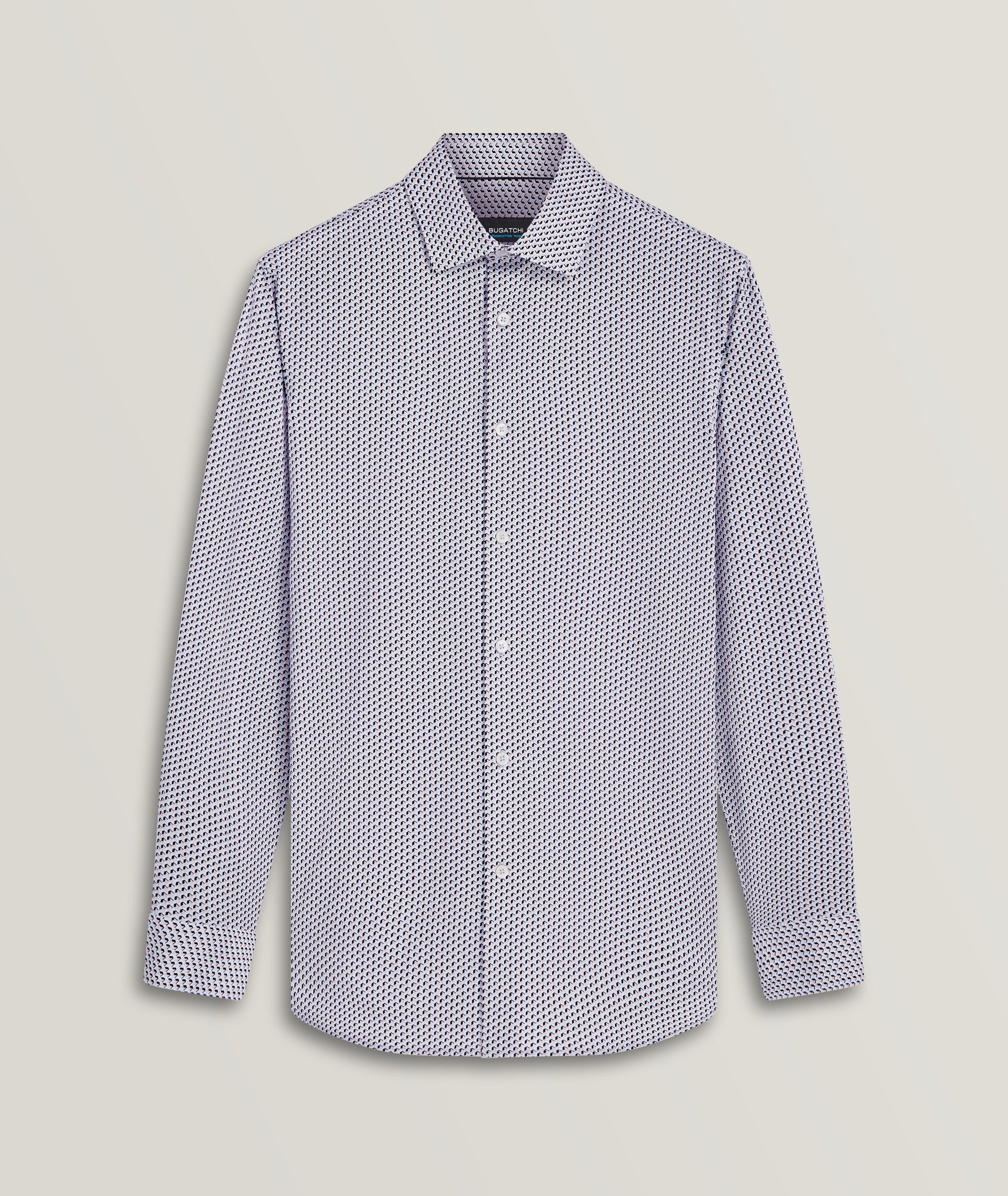 James Geometric Pattern Stretch-OoohCotton Sport Shirt image 0