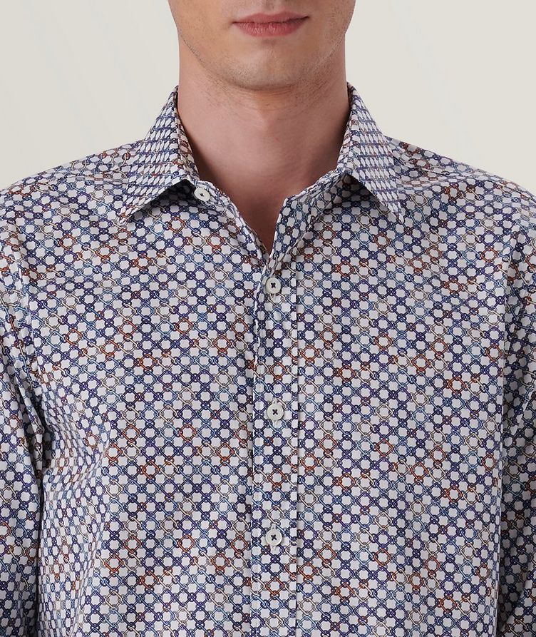 Julian Geometric Stretch-Cotton Sport Shirt image 1
