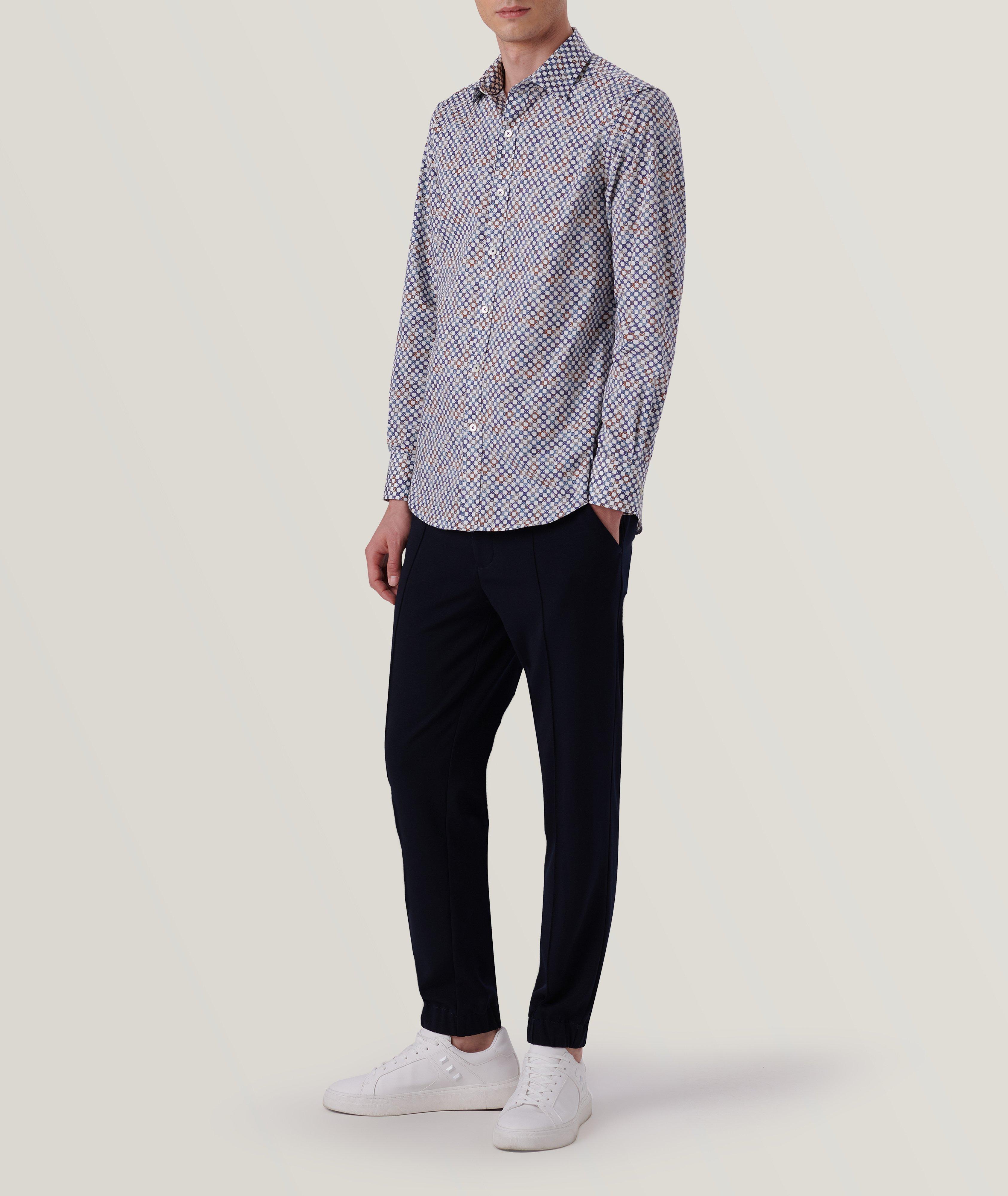 Julian Geometric Stretch-Cotton Sport Shirt image 5