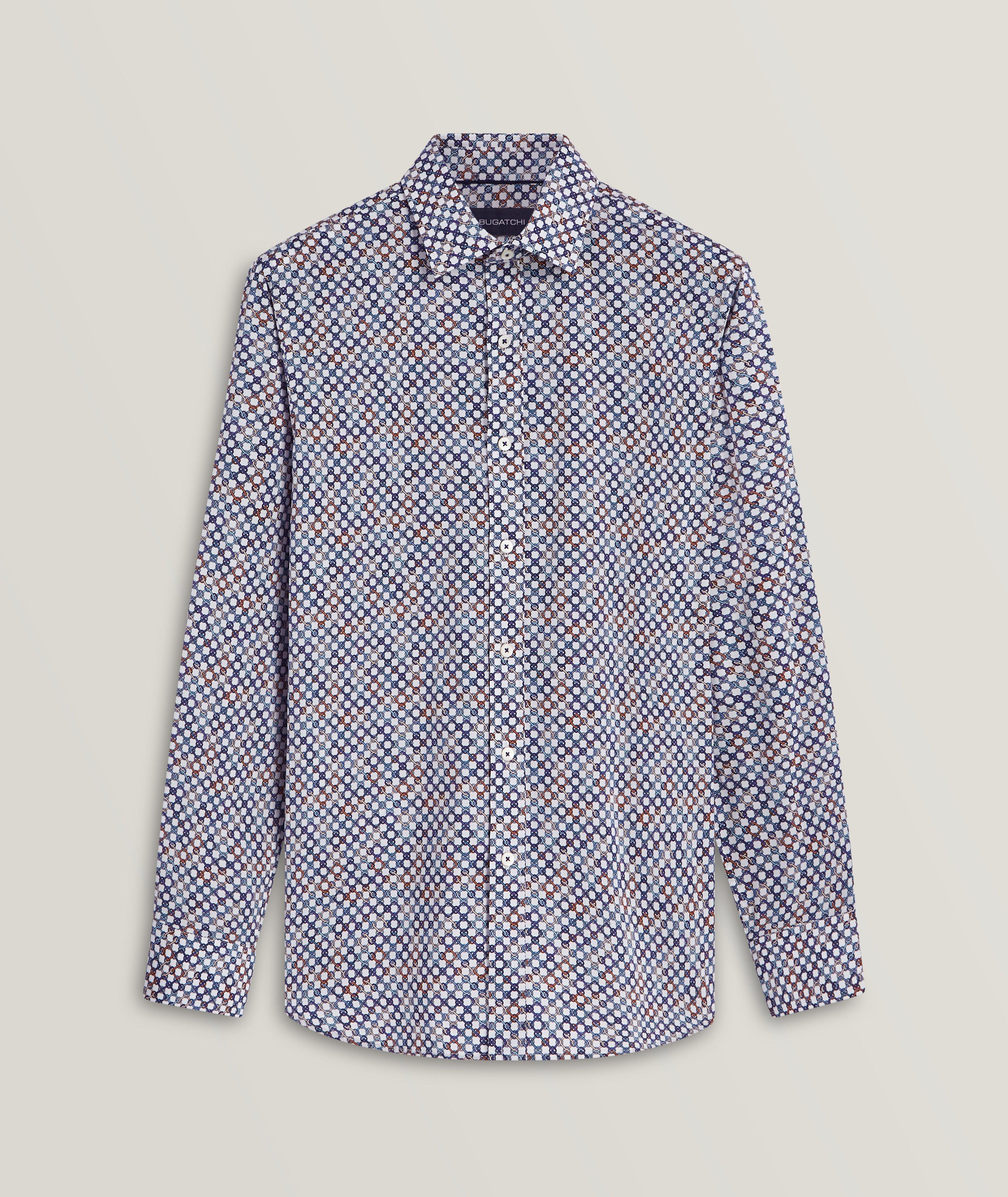 Julian Geometric Stretch-Cotton Sport Shirt image 0