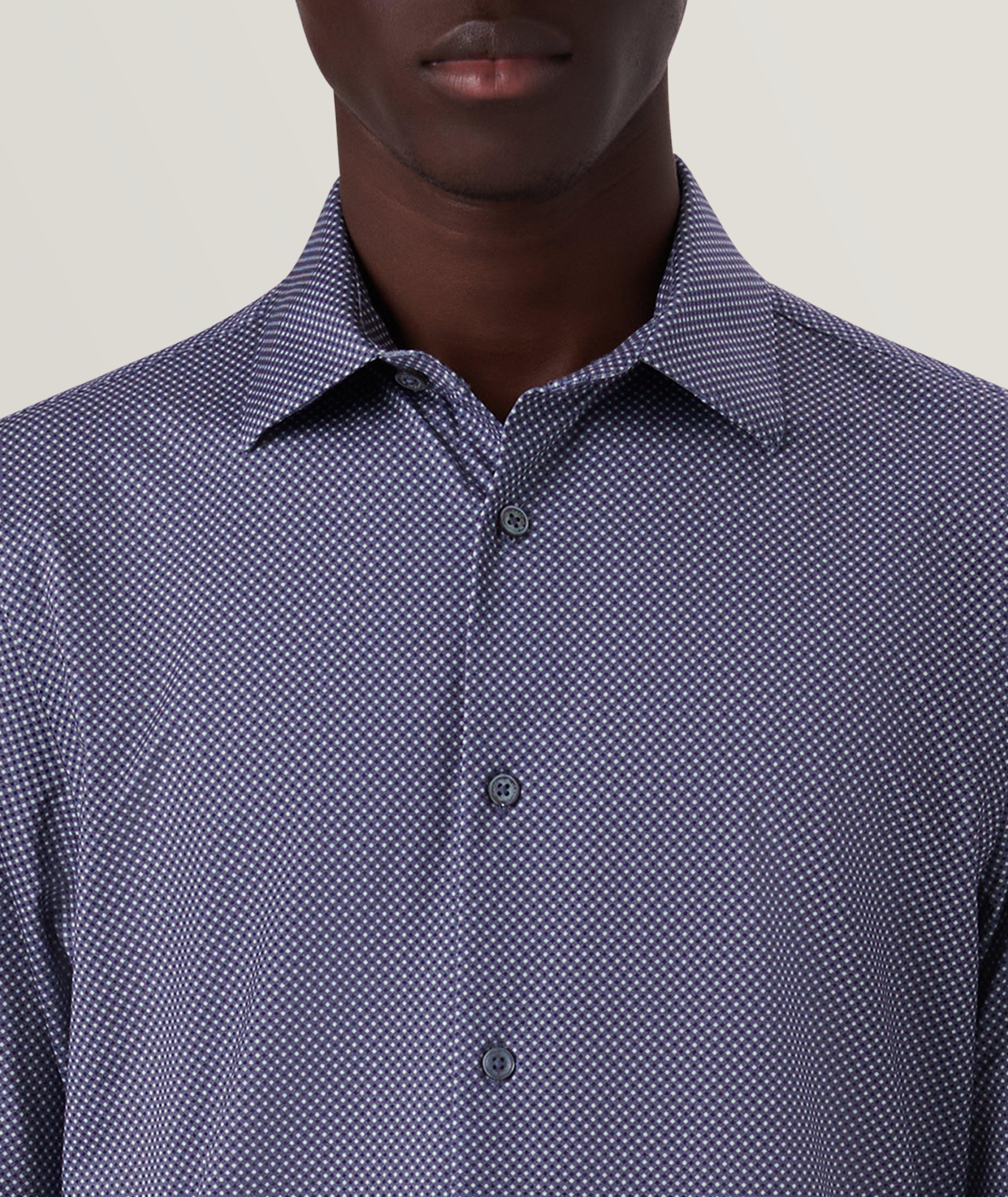 James Pin Diamond Check Stretch-OoohCotton Sport Shirt image 1