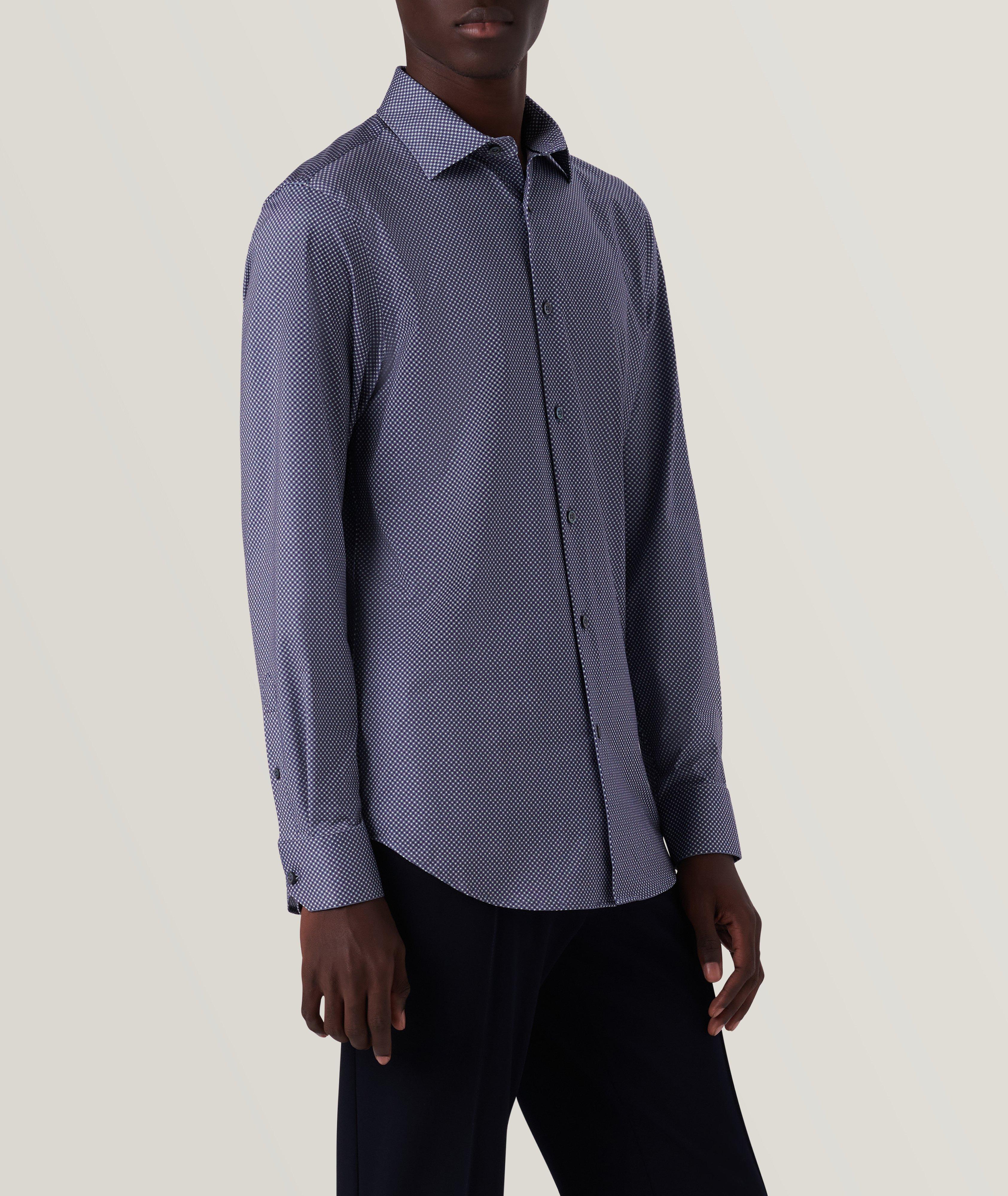 James Pin Diamond Check Stretch-OoohCotton Sport Shirt image 3