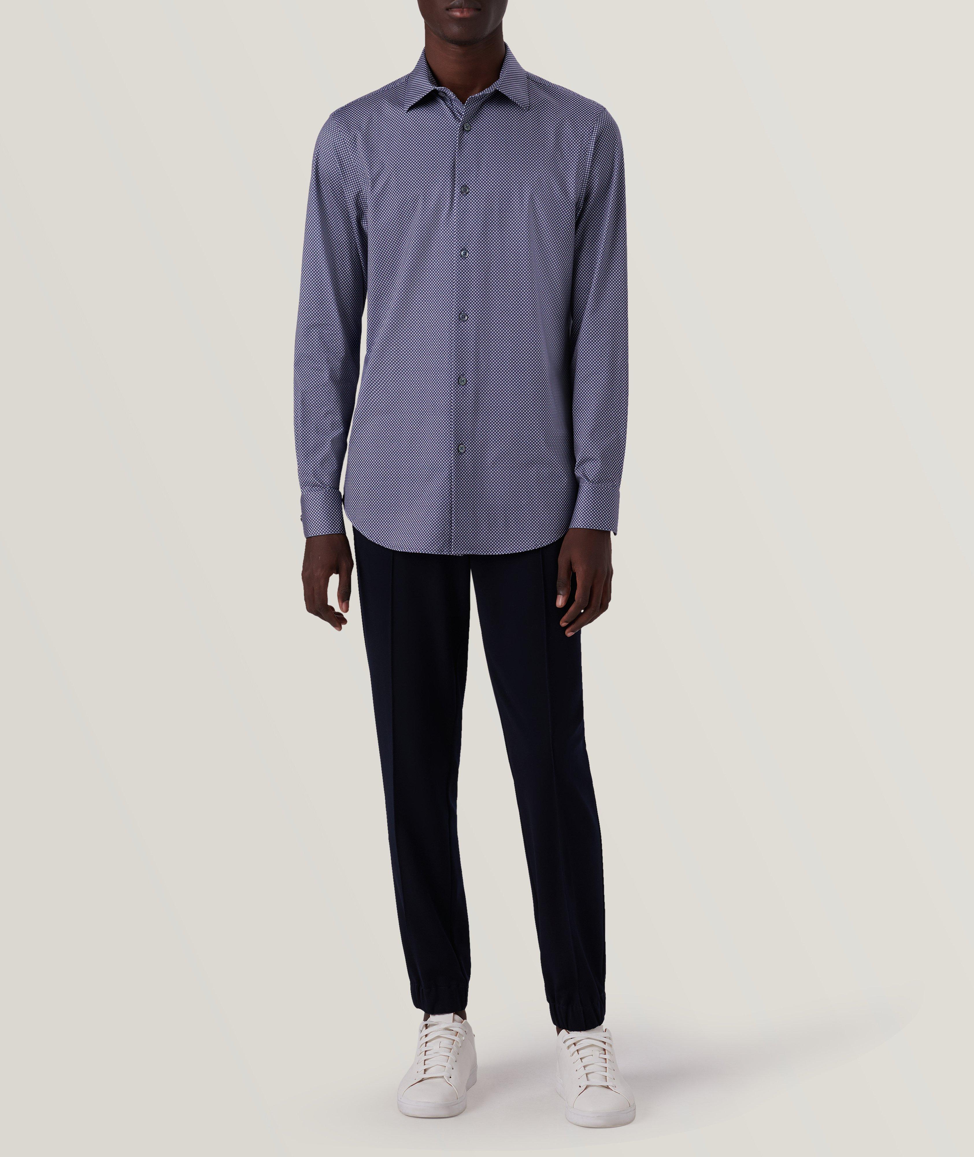 James Pin Diamond Check Stretch-OoohCotton Sport Shirt image 5