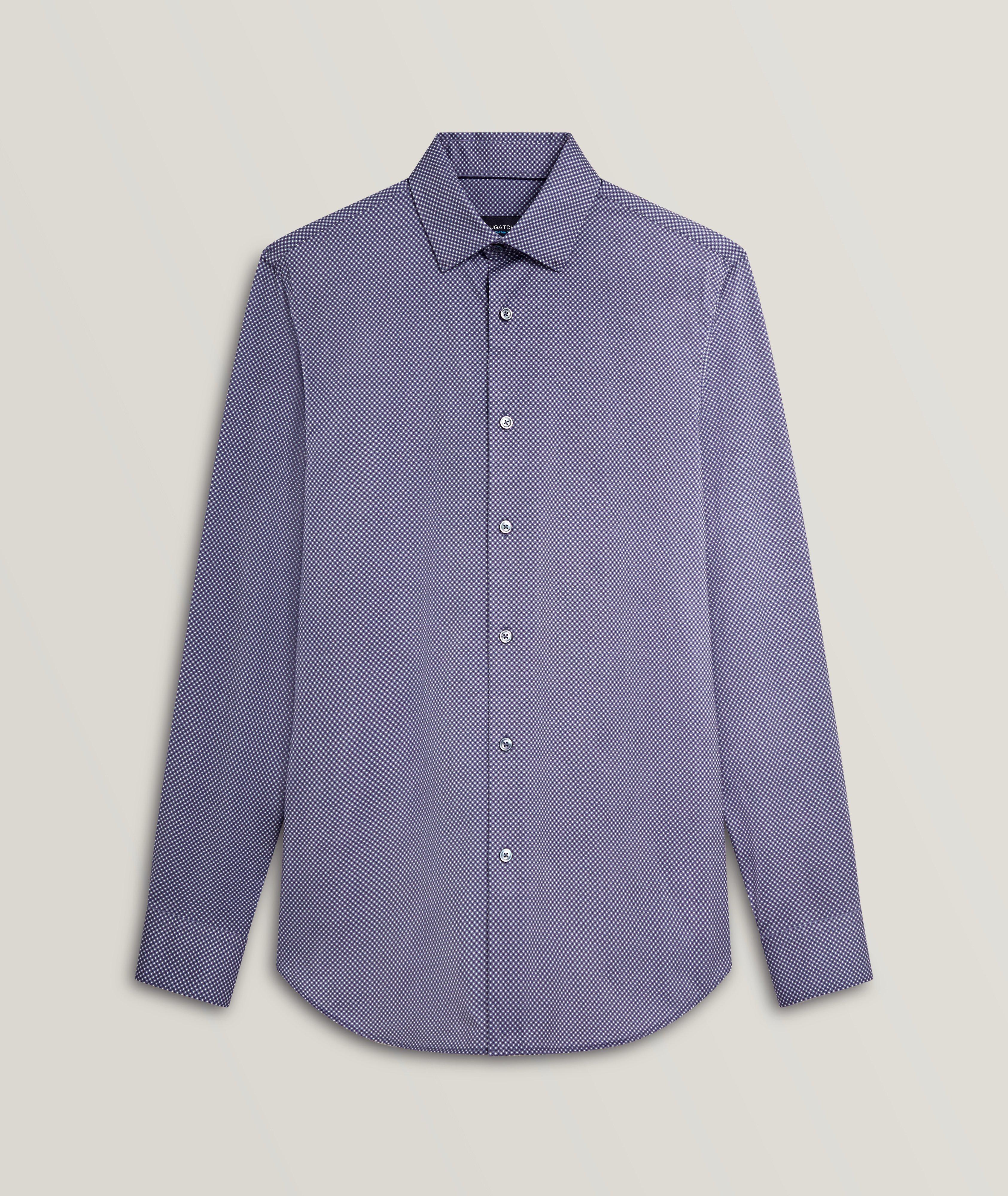James Pin Diamond Check Stretch-OoohCotton Sport Shirt image 0