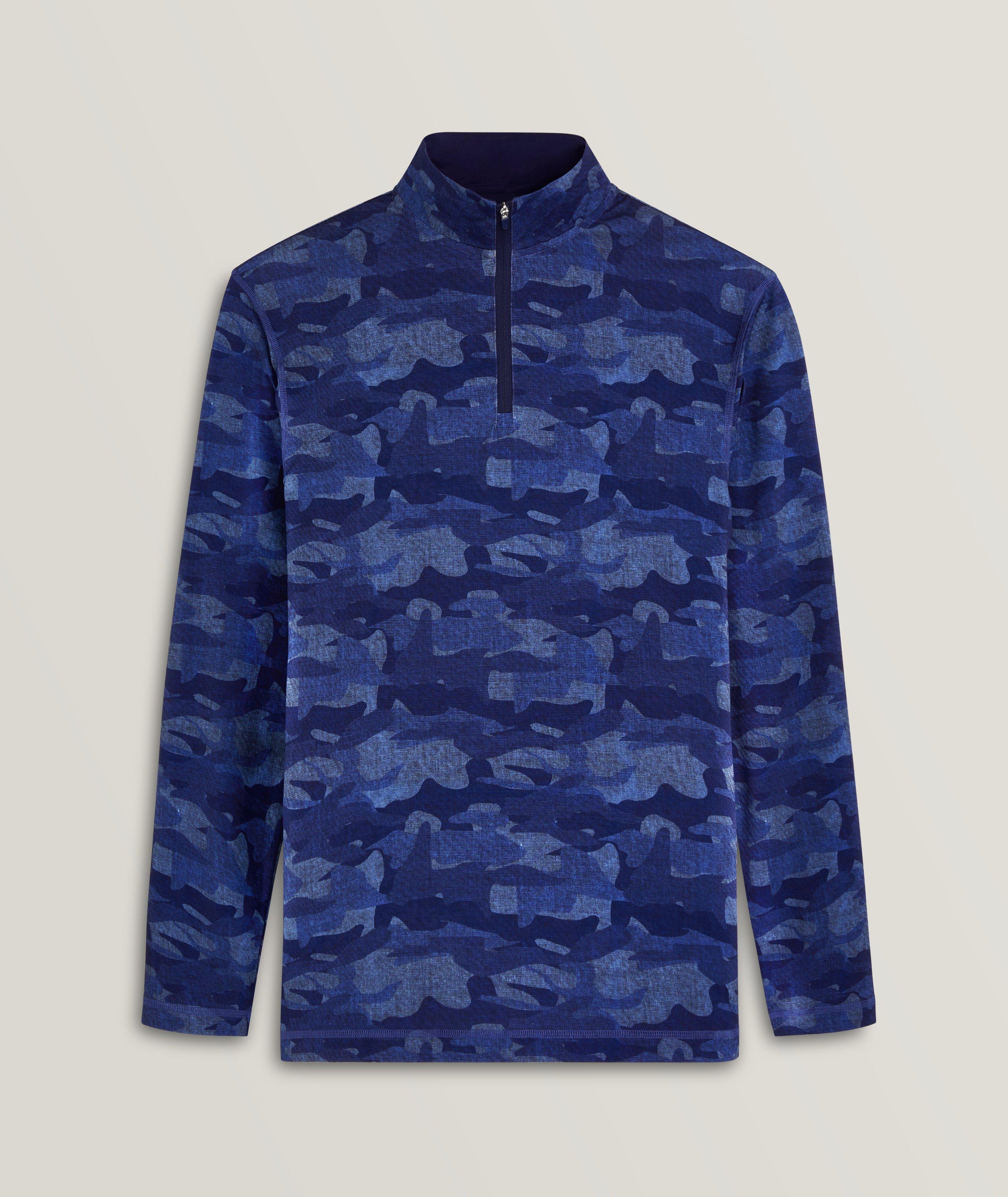Anthony Camouflage Pattern OoohCotton Quarter Zip Pullover image 0