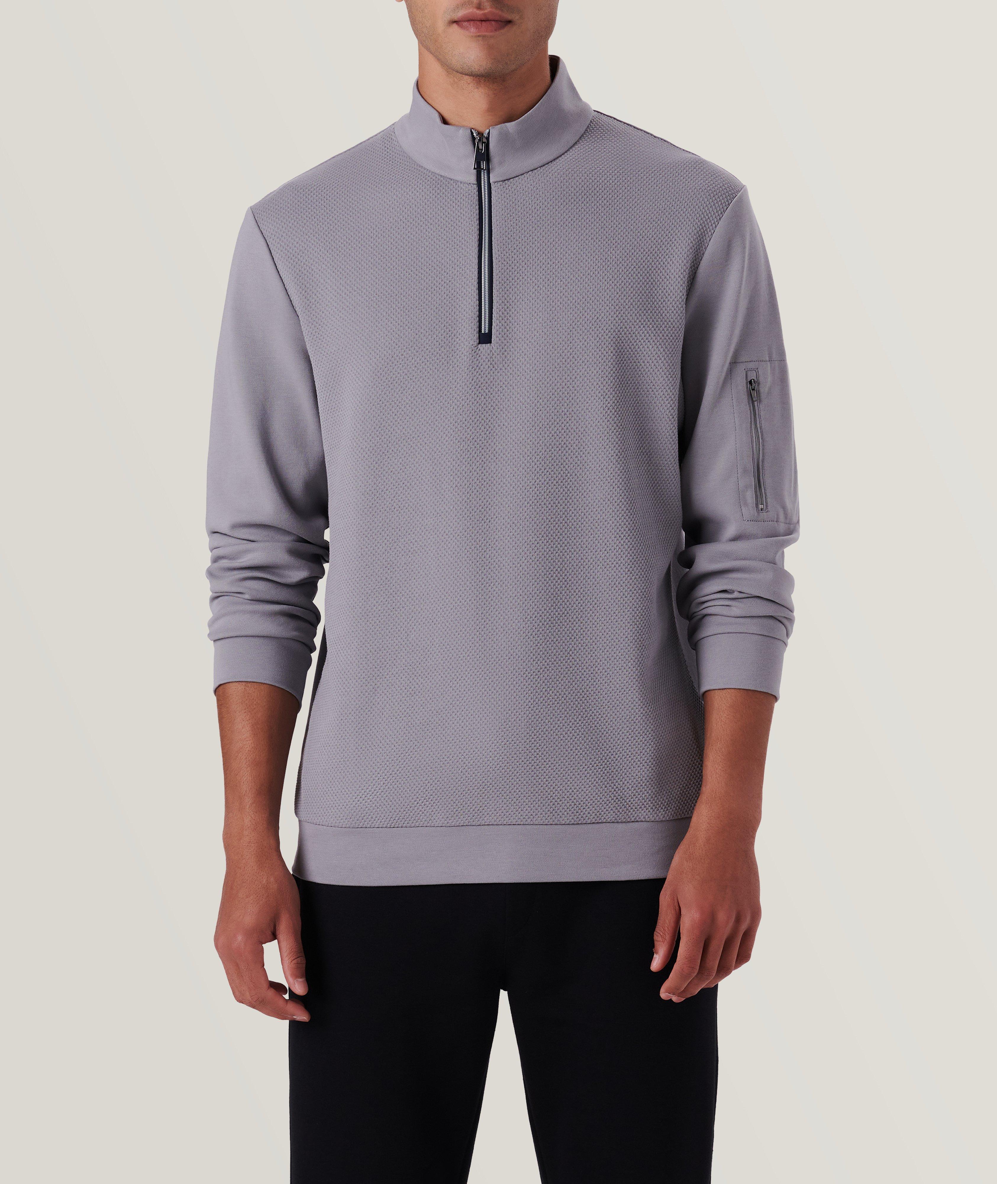 Solid Quarter Zip Cotton Pullover image 2