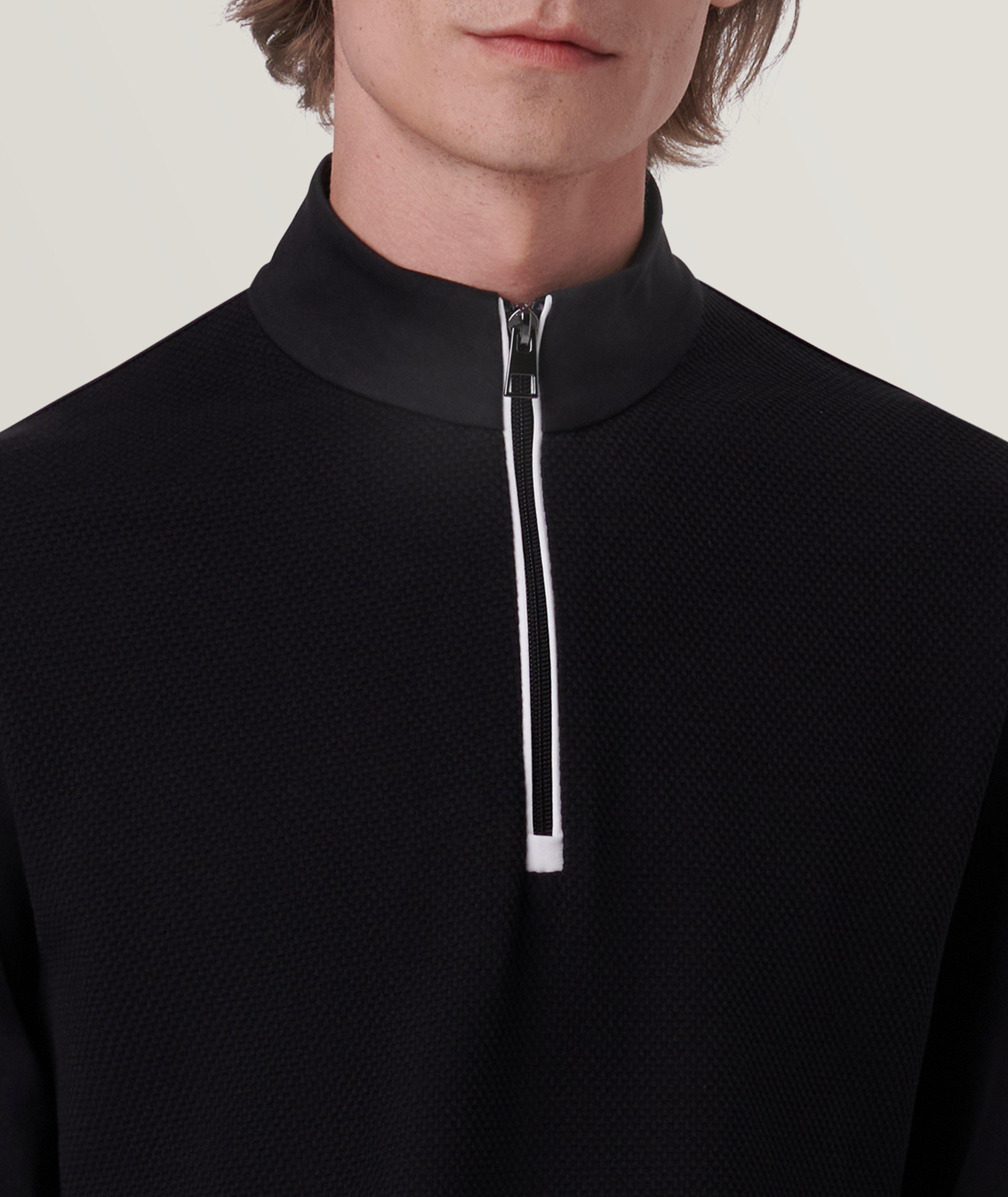 Solid Quarter Zip Cotton Pullover image 1