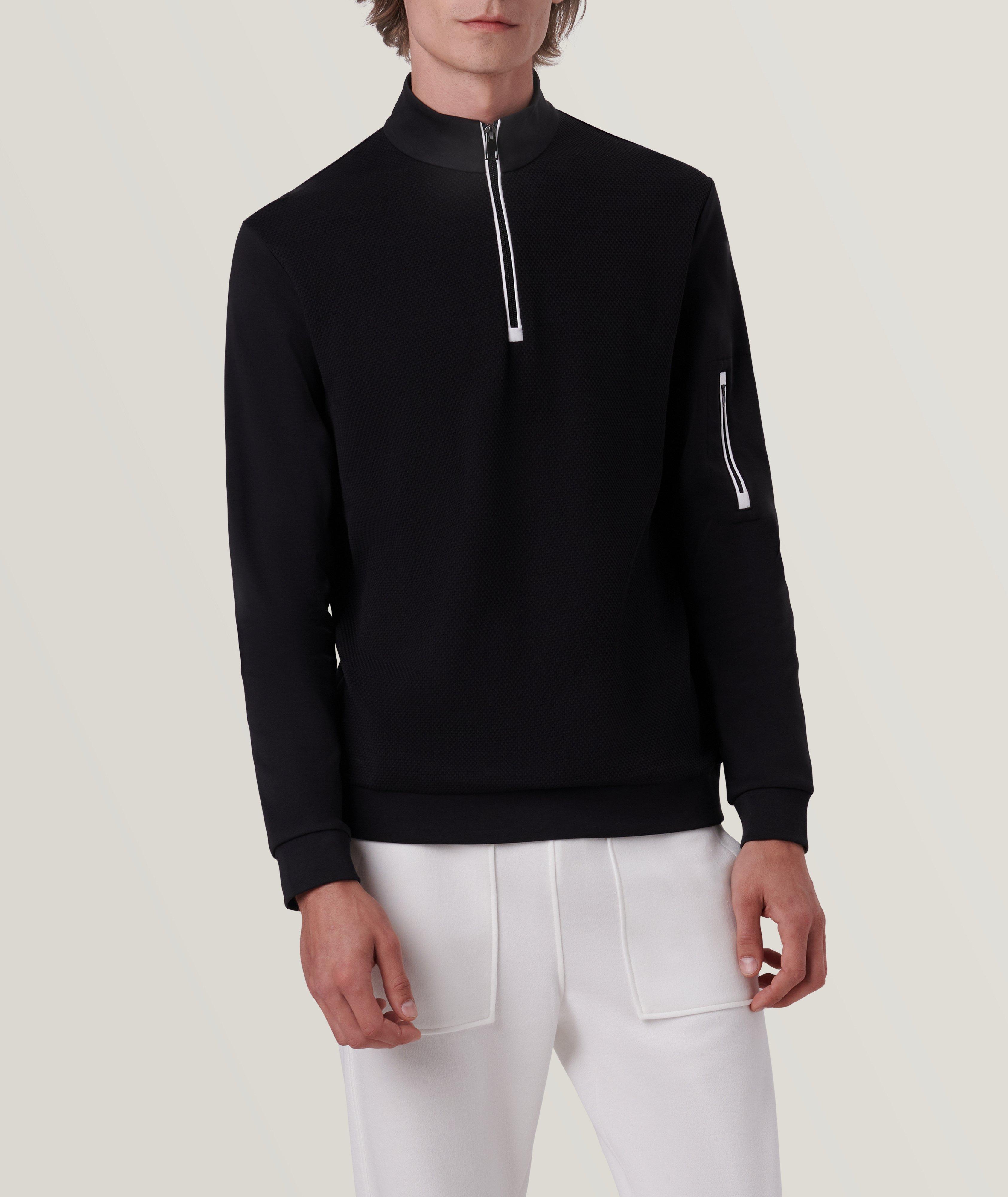 Solid Quarter Zip Cotton Pullover image 2