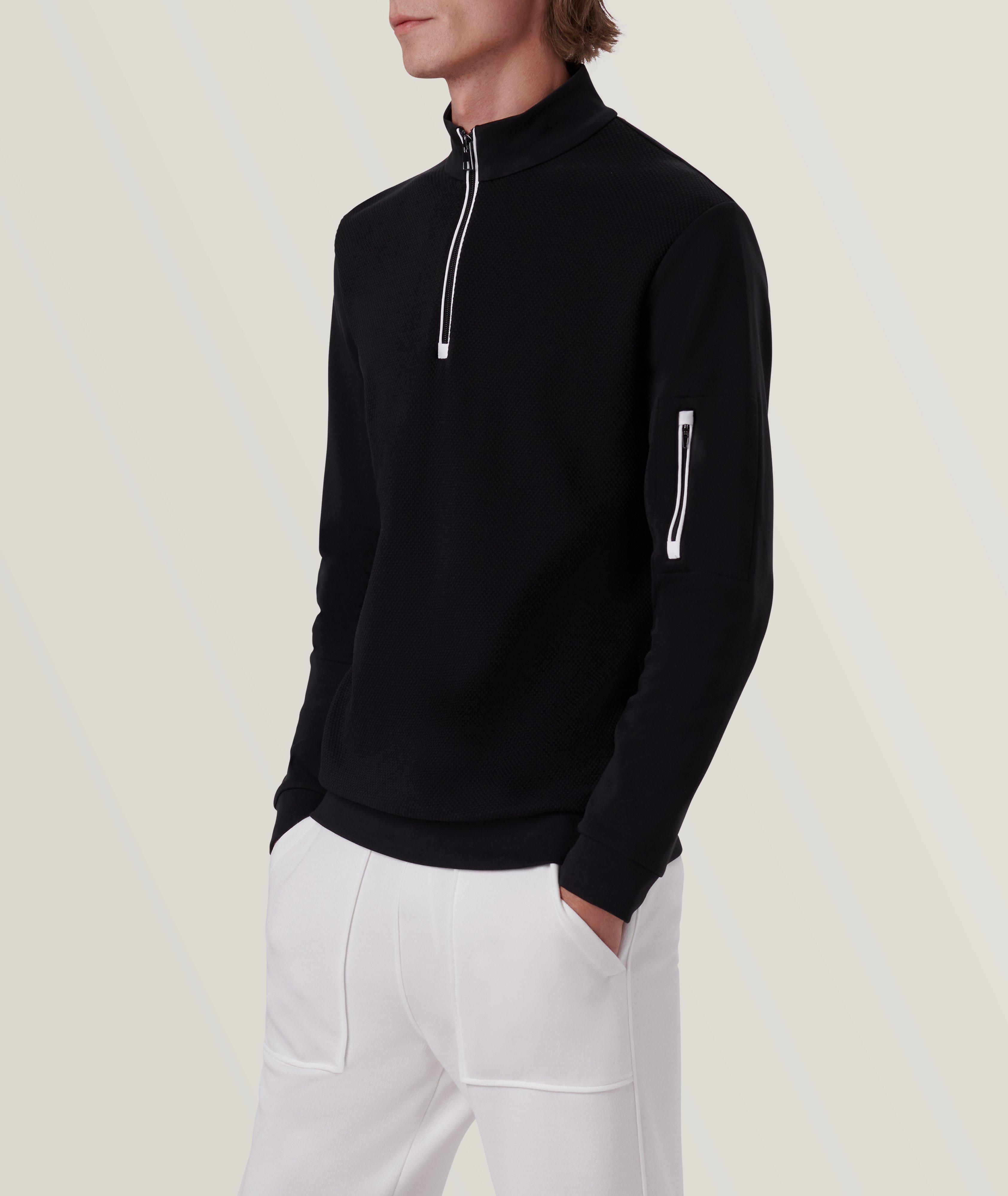 Solid Quarter Zip Cotton Pullover image 3