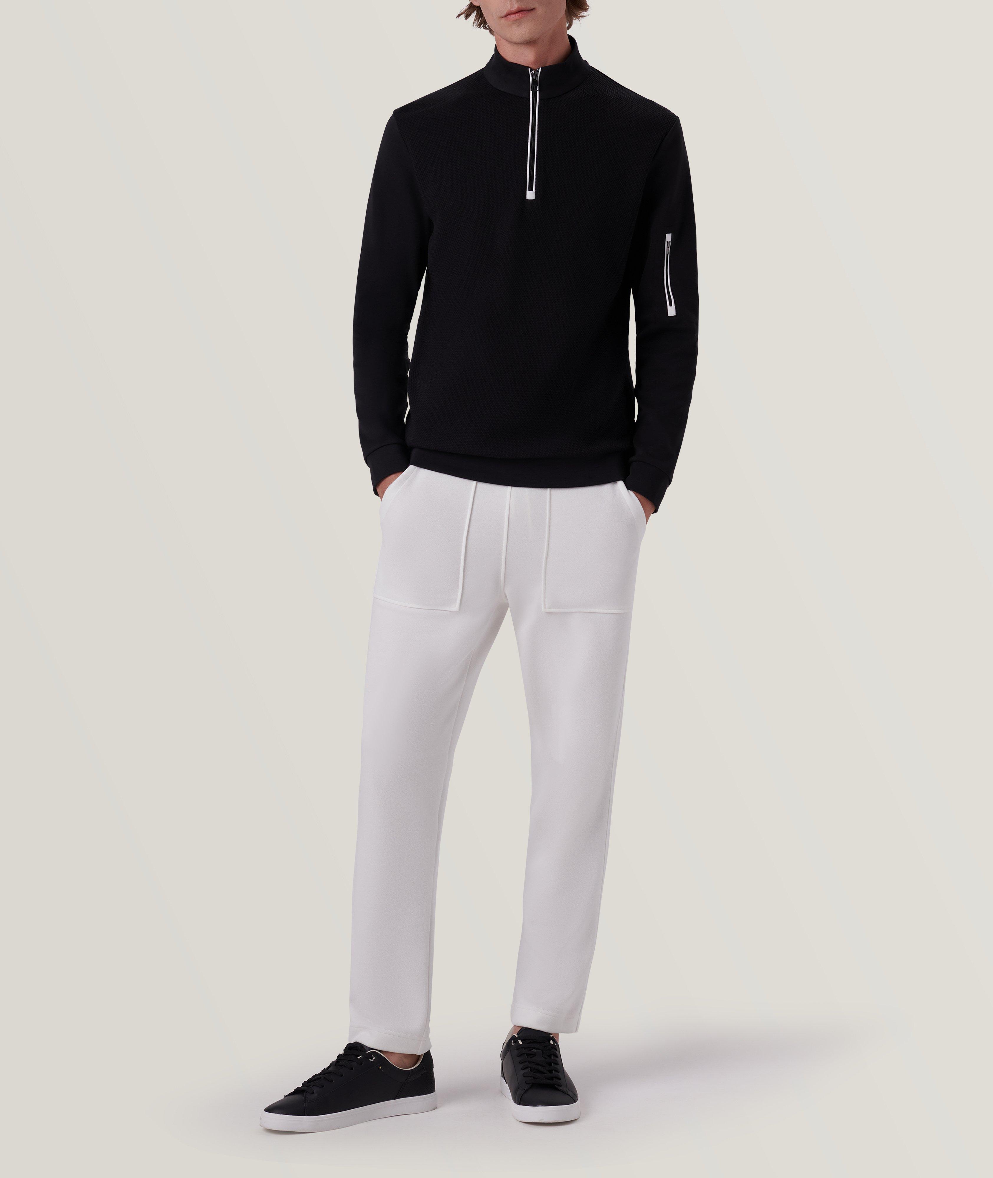 Solid Quarter Zip Cotton Pullover image 5