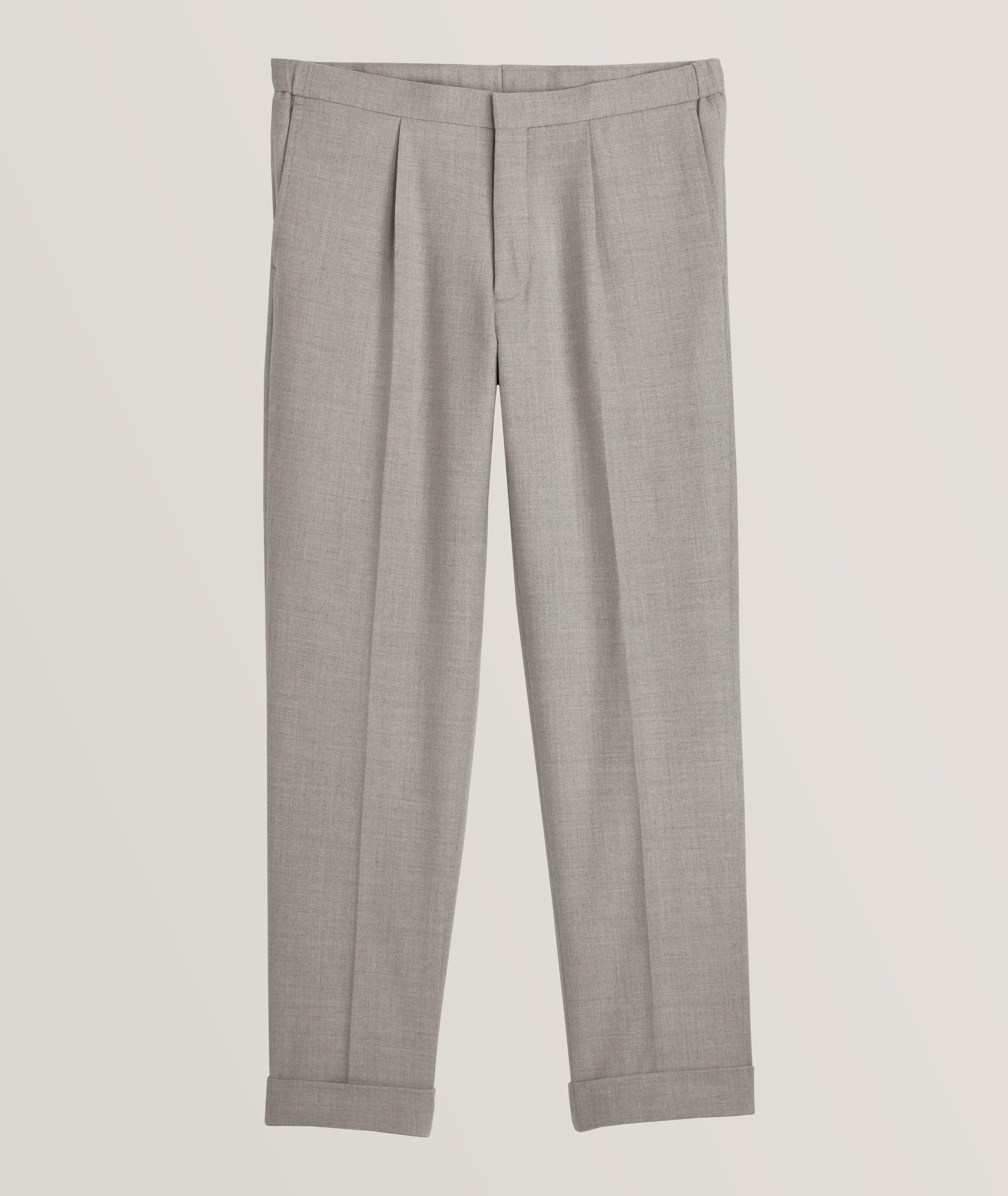 Stretch-Wool Pleated Pants  image 0