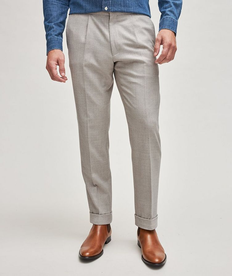 Stretch-Wool Pleated Pants  image 1