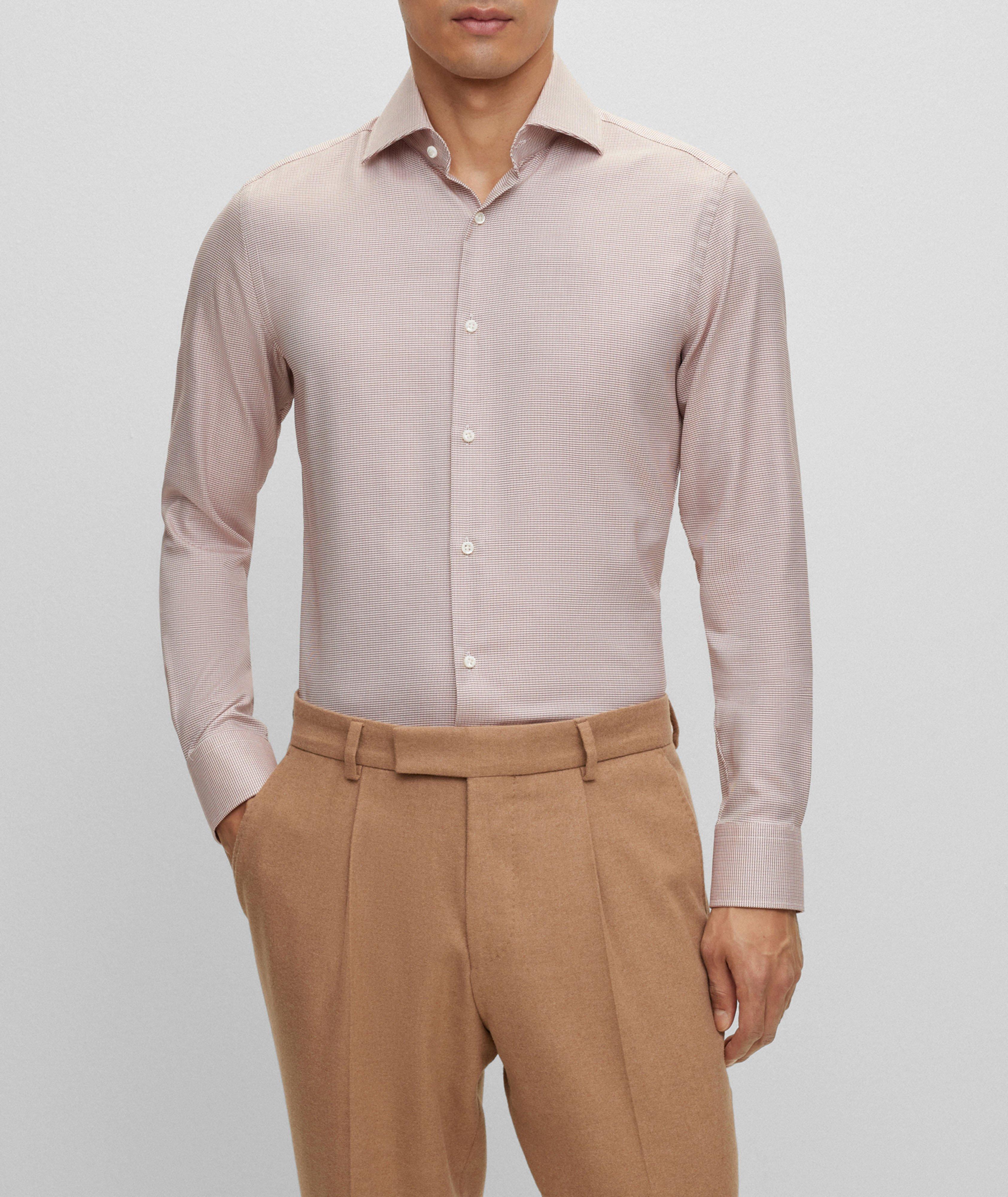 Chemise habillée en coton à tissage façonné image 4