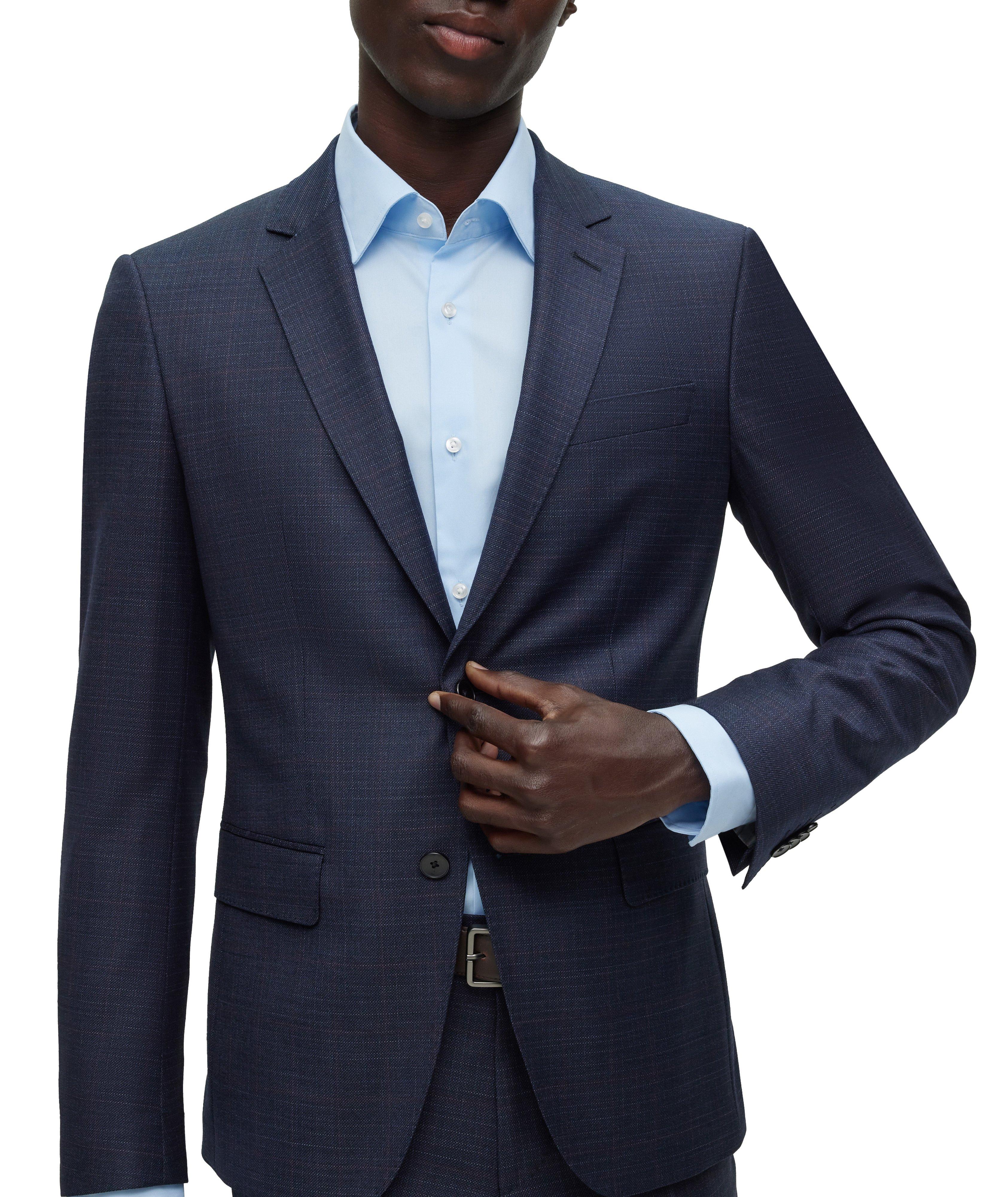 Slim-Fit Checkered Wool Suit image 1