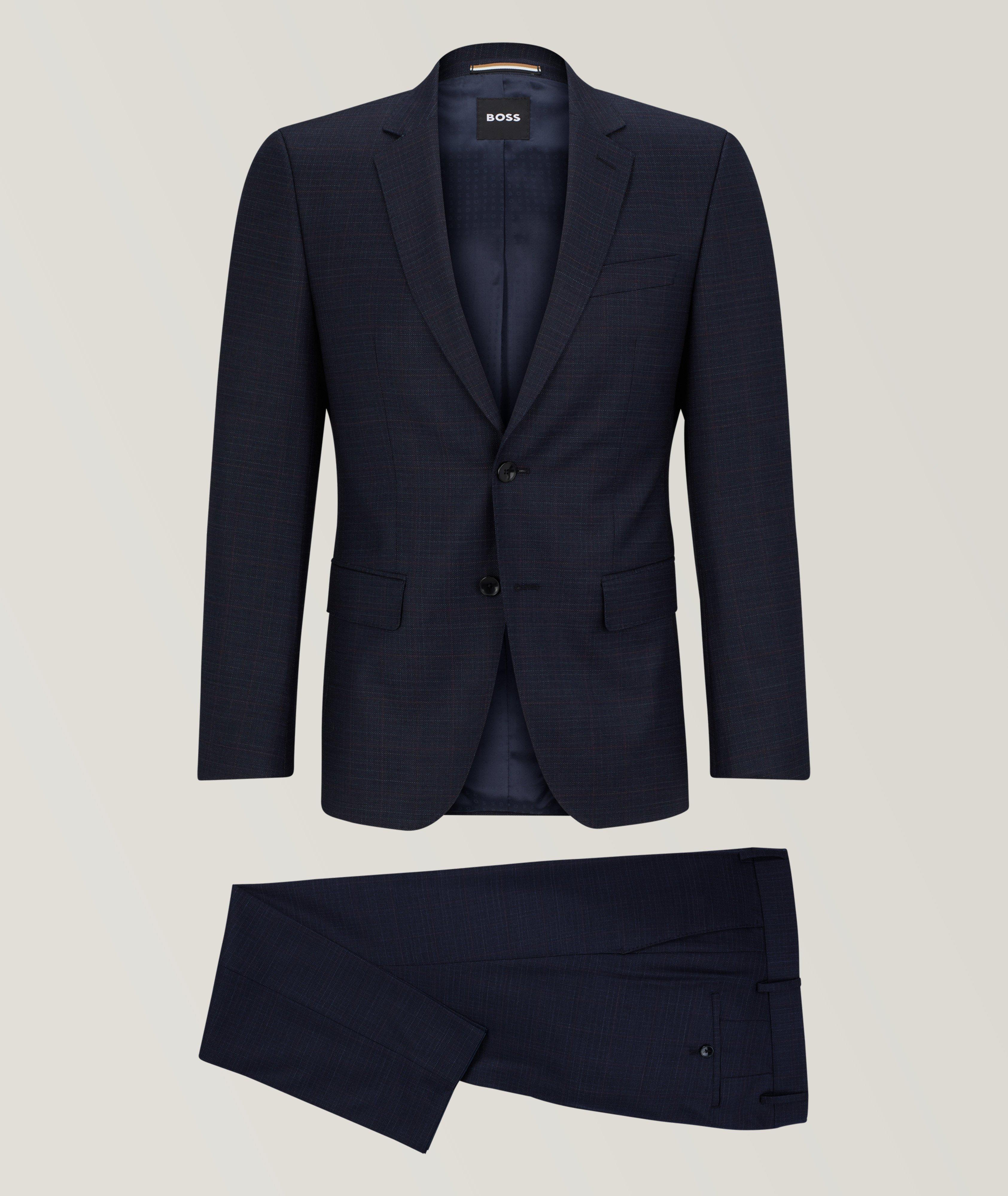 Slim-Fit Checkered Wool Suit image 0