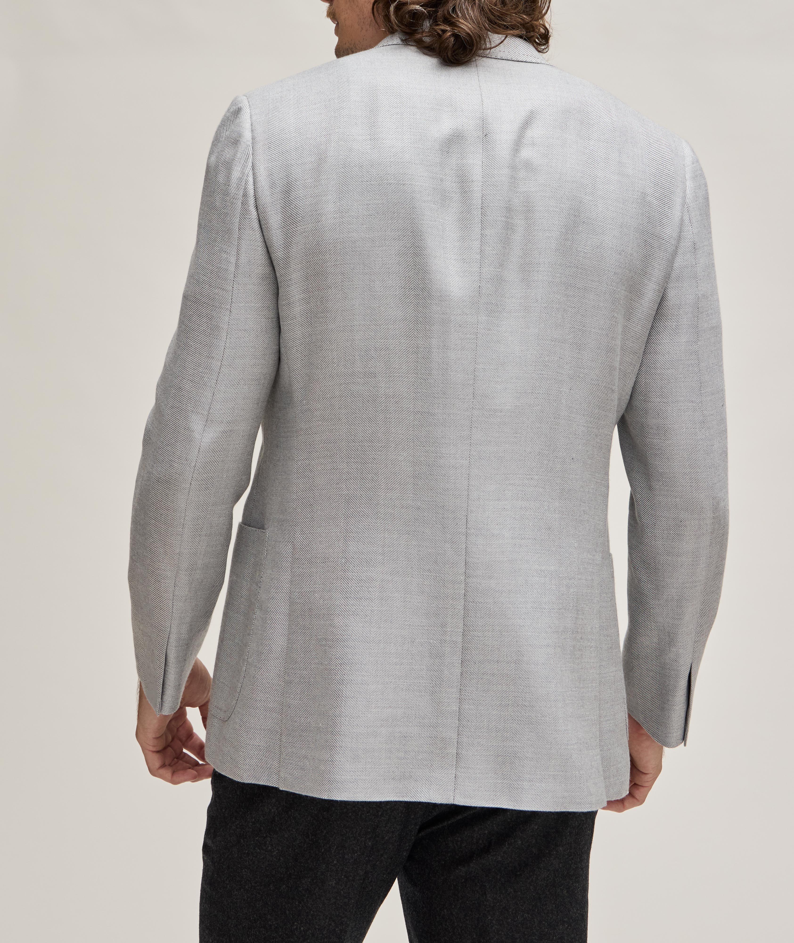 Amalfi Herringbone Cashmere-Silk Sport Jacket image 2