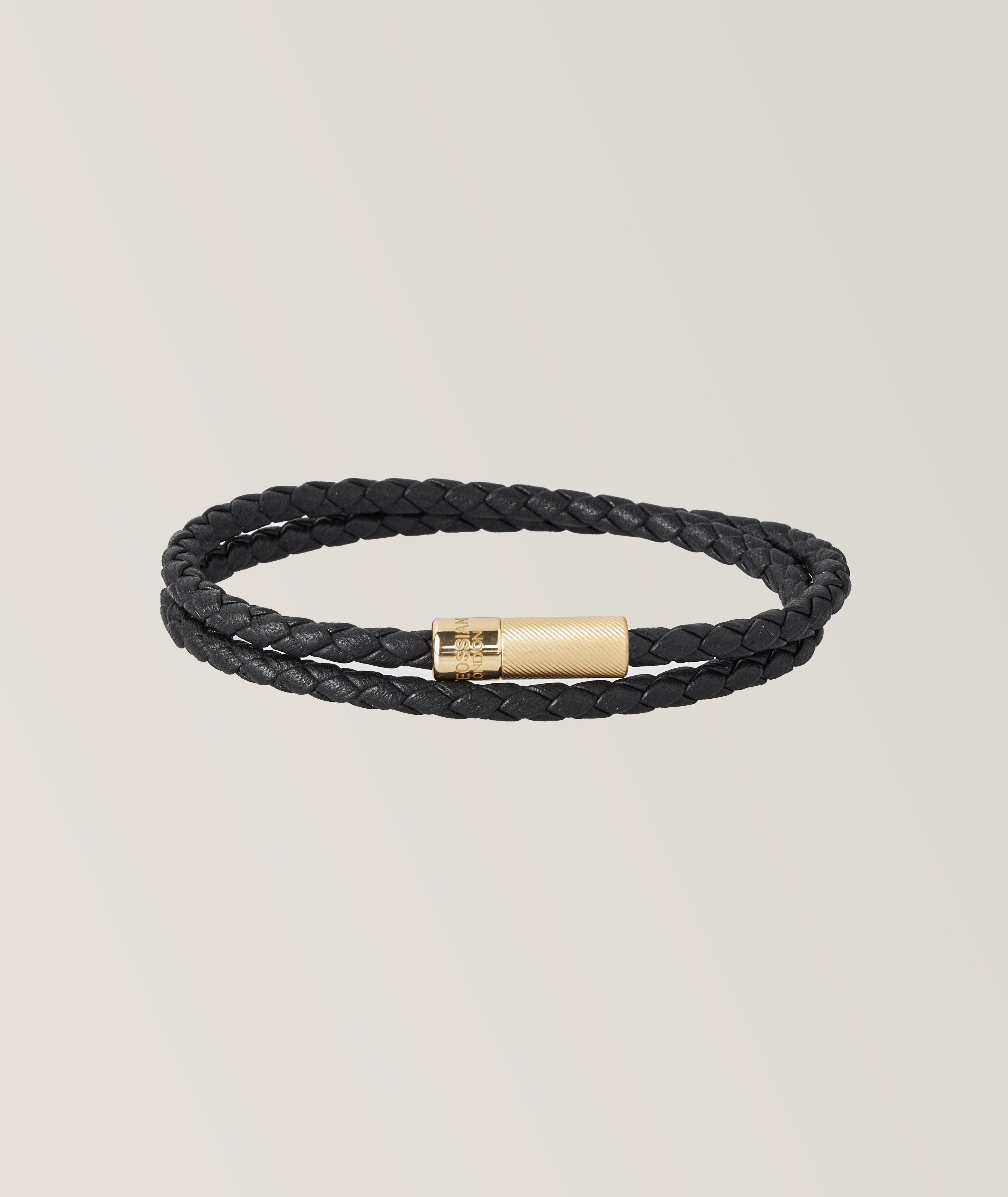 Tateossian Pop Rigato Double Wrap Leather Bracelet