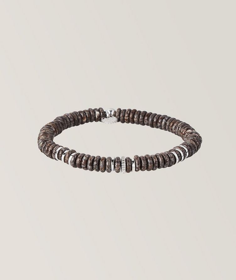 Bracelet de billes d’obsidienne « flocon de neige » image 0
