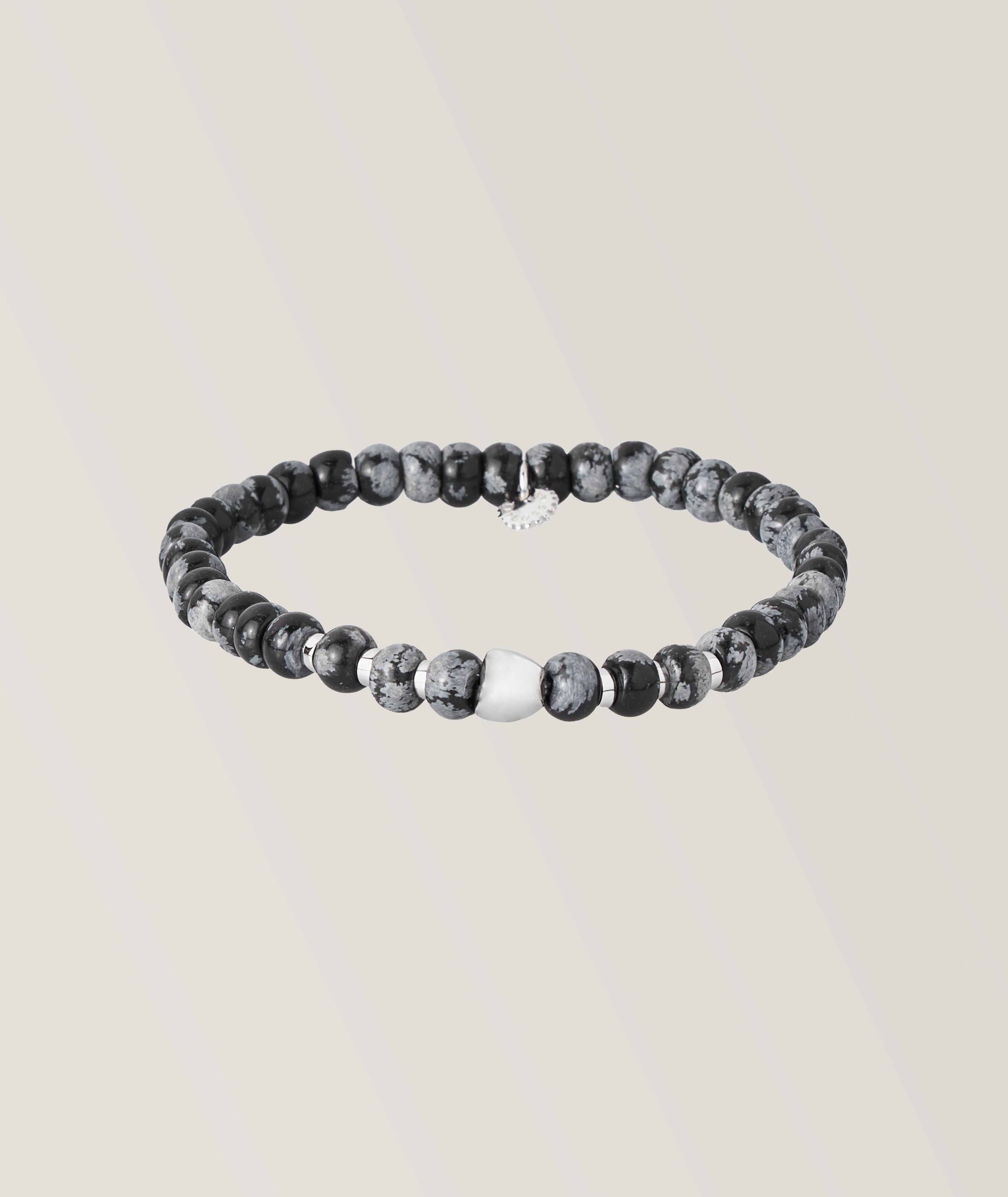 Nepal Nugget Snowflake Obsidian Bracelet image 0