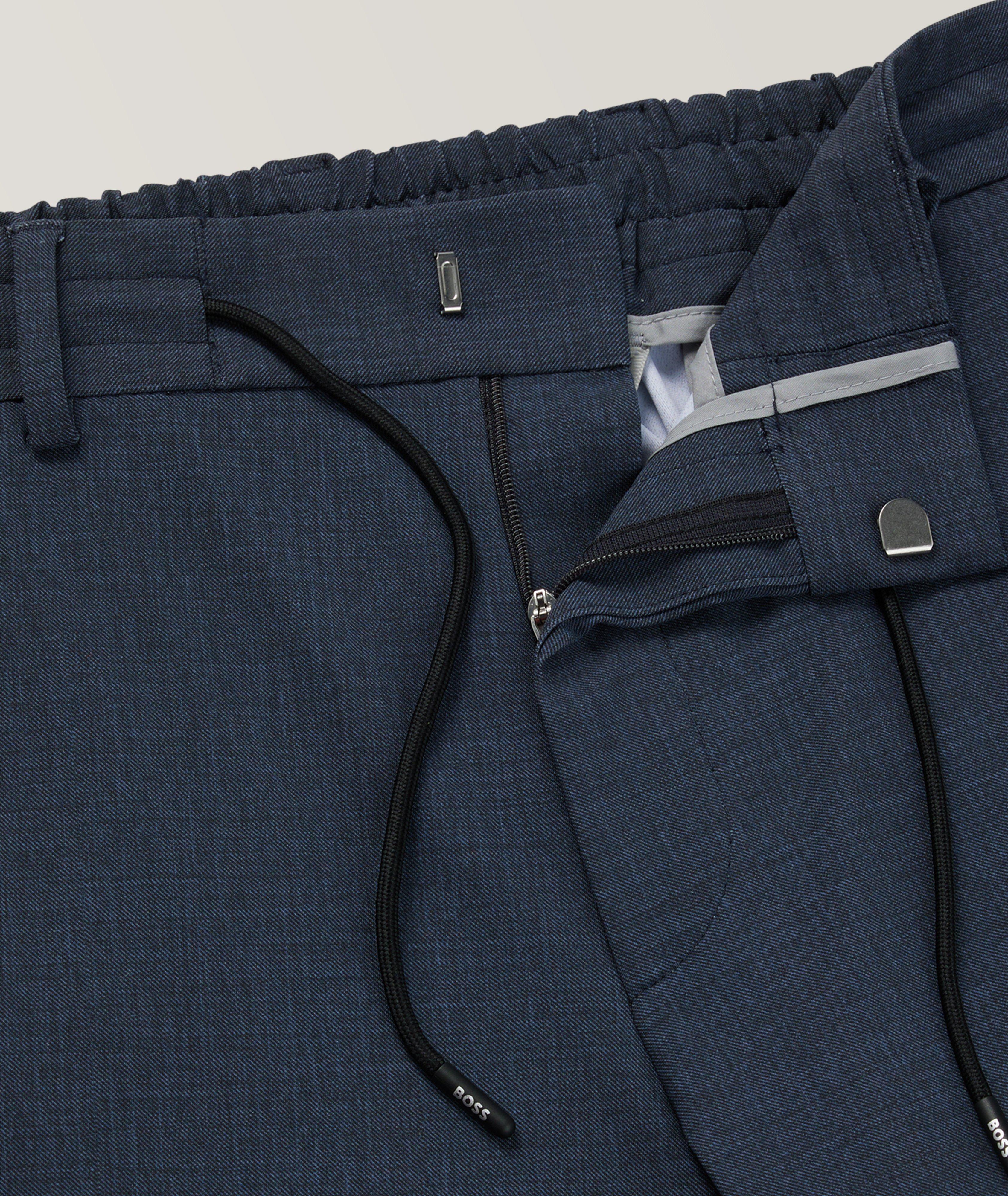 Micro-Pattern Stretch-Polyamide Jersey Trousers image 1