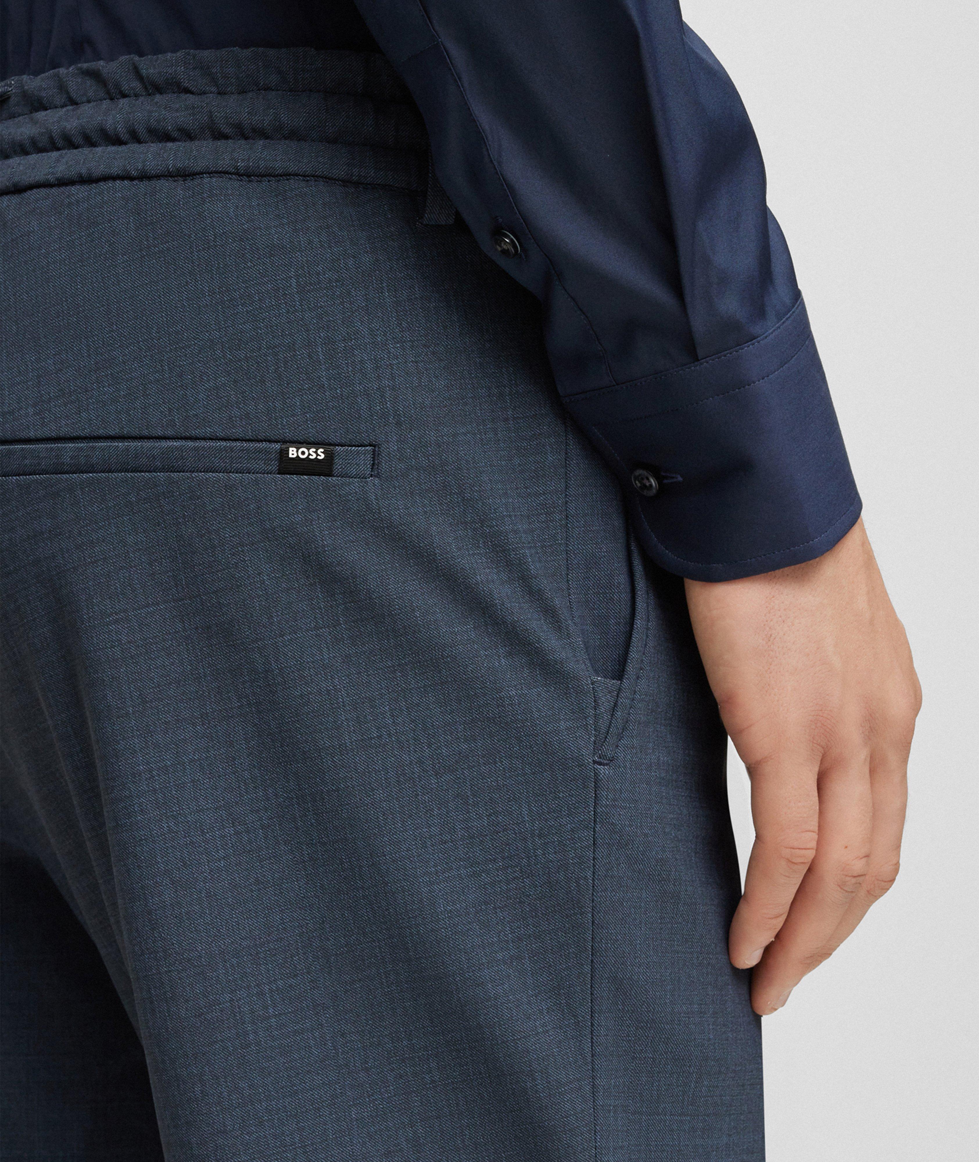 Micro-Pattern Stretch-Polyamide Jersey Trousers image 4
