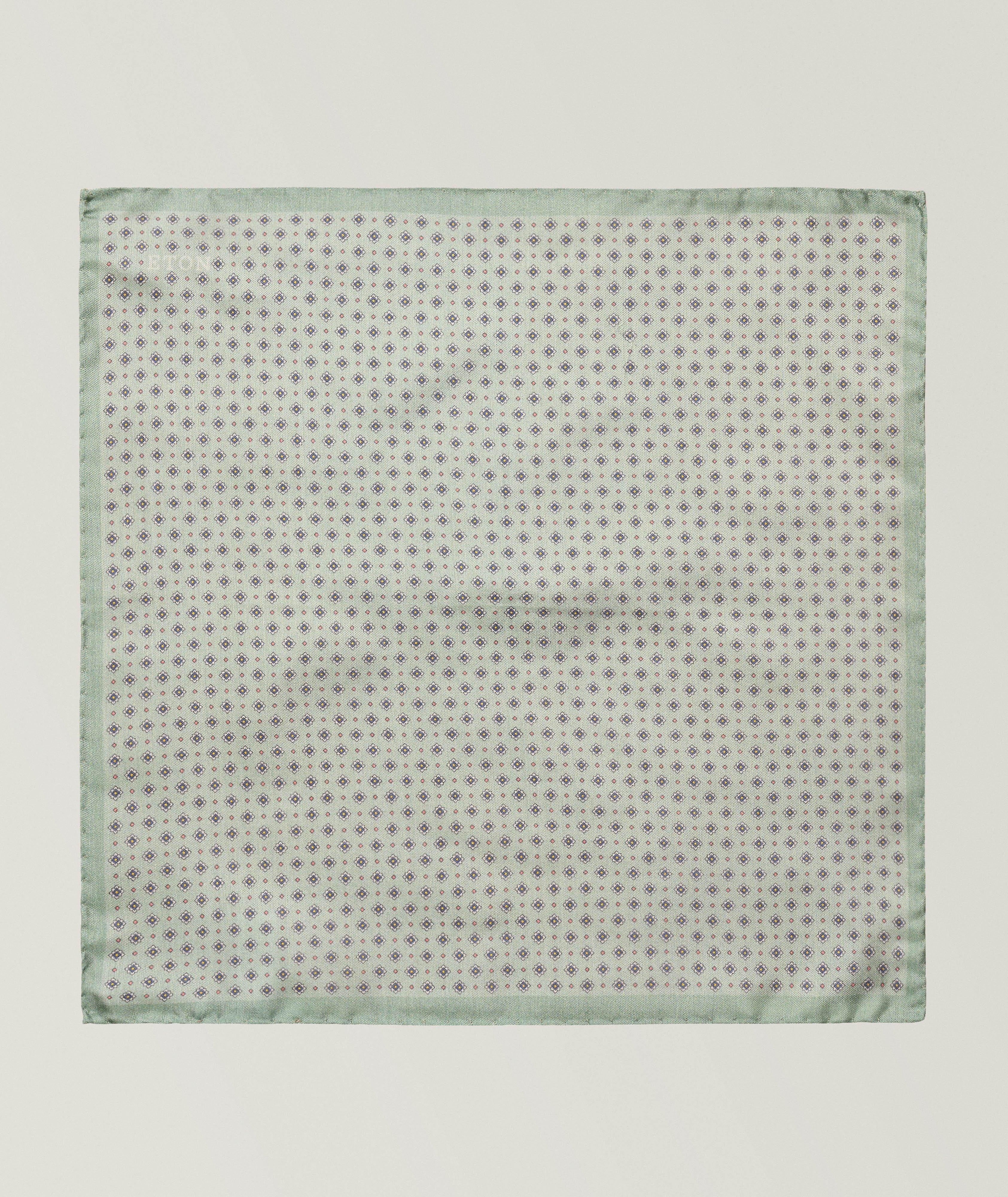 Floral Tussah Silk Pocket Square image 1