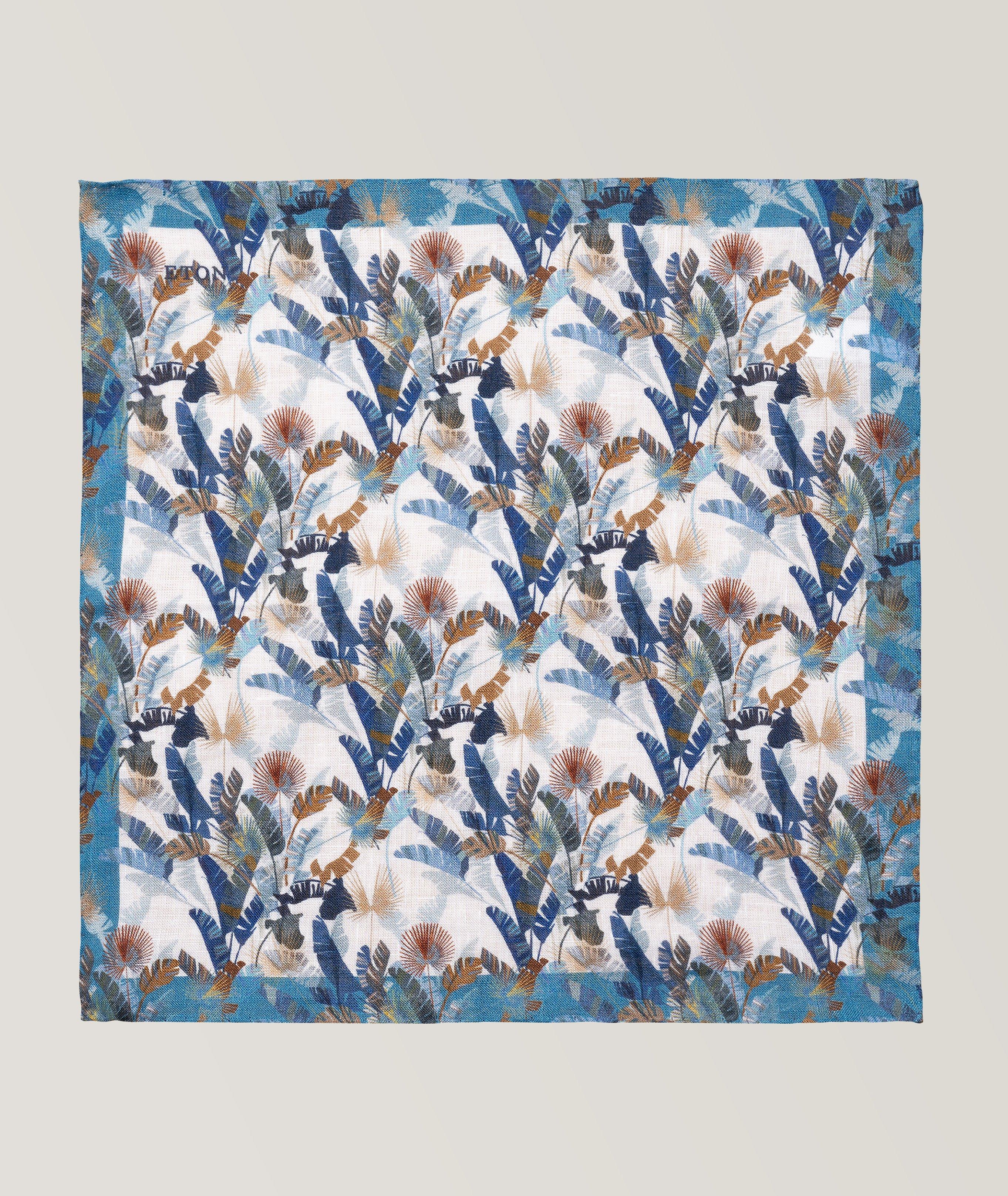 Floral Linen Pocket Square  image 1