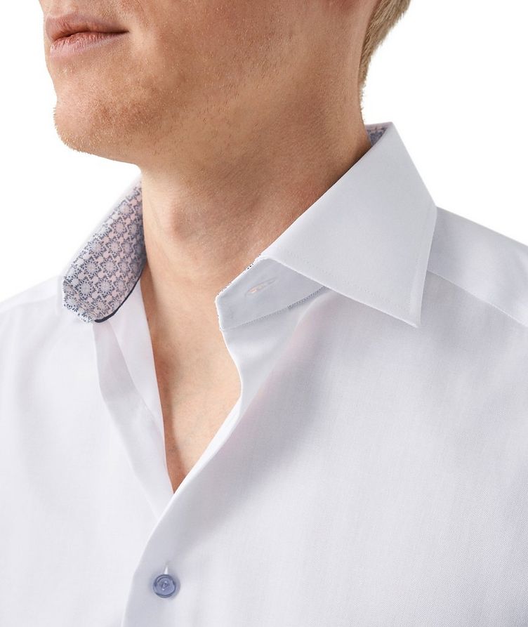 Slim Fit Twill Shirt with Geometric Contrast Details image 1