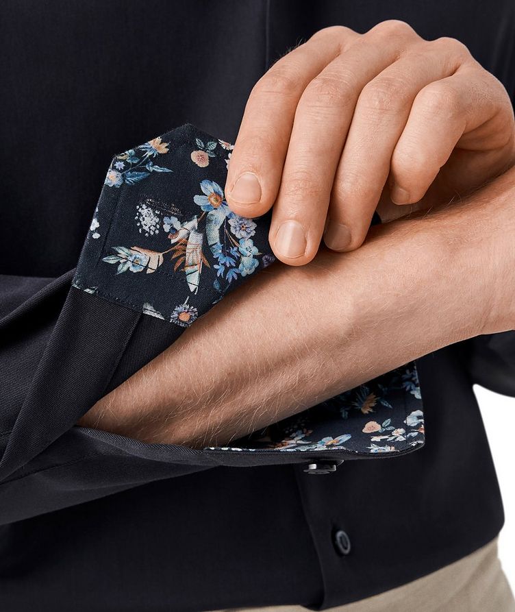 Slim Fit Twill Shirt with Floral Contrast Detail image 1
