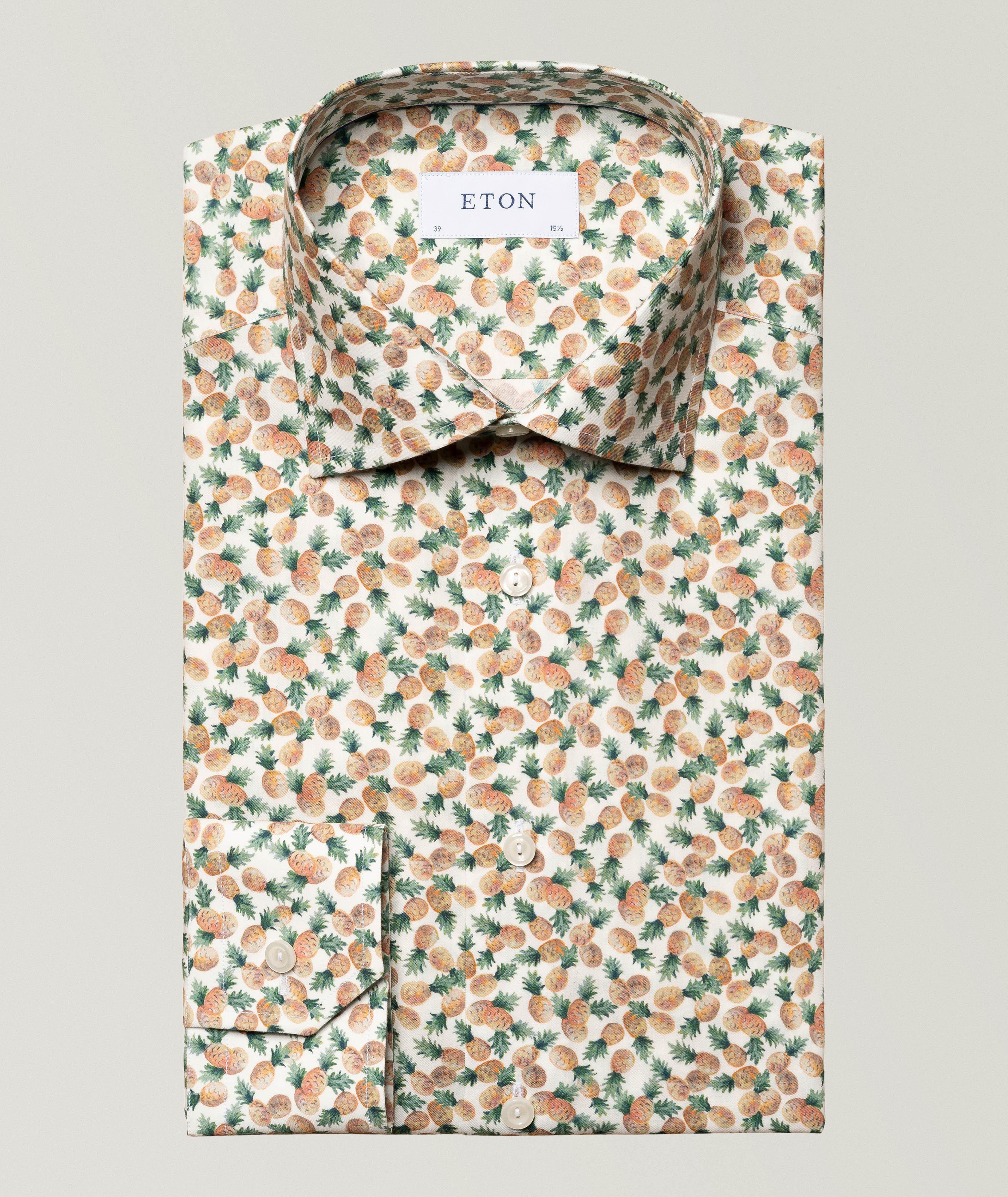 Slim Fit Pineapple Print Cotton Tencel® Shirt