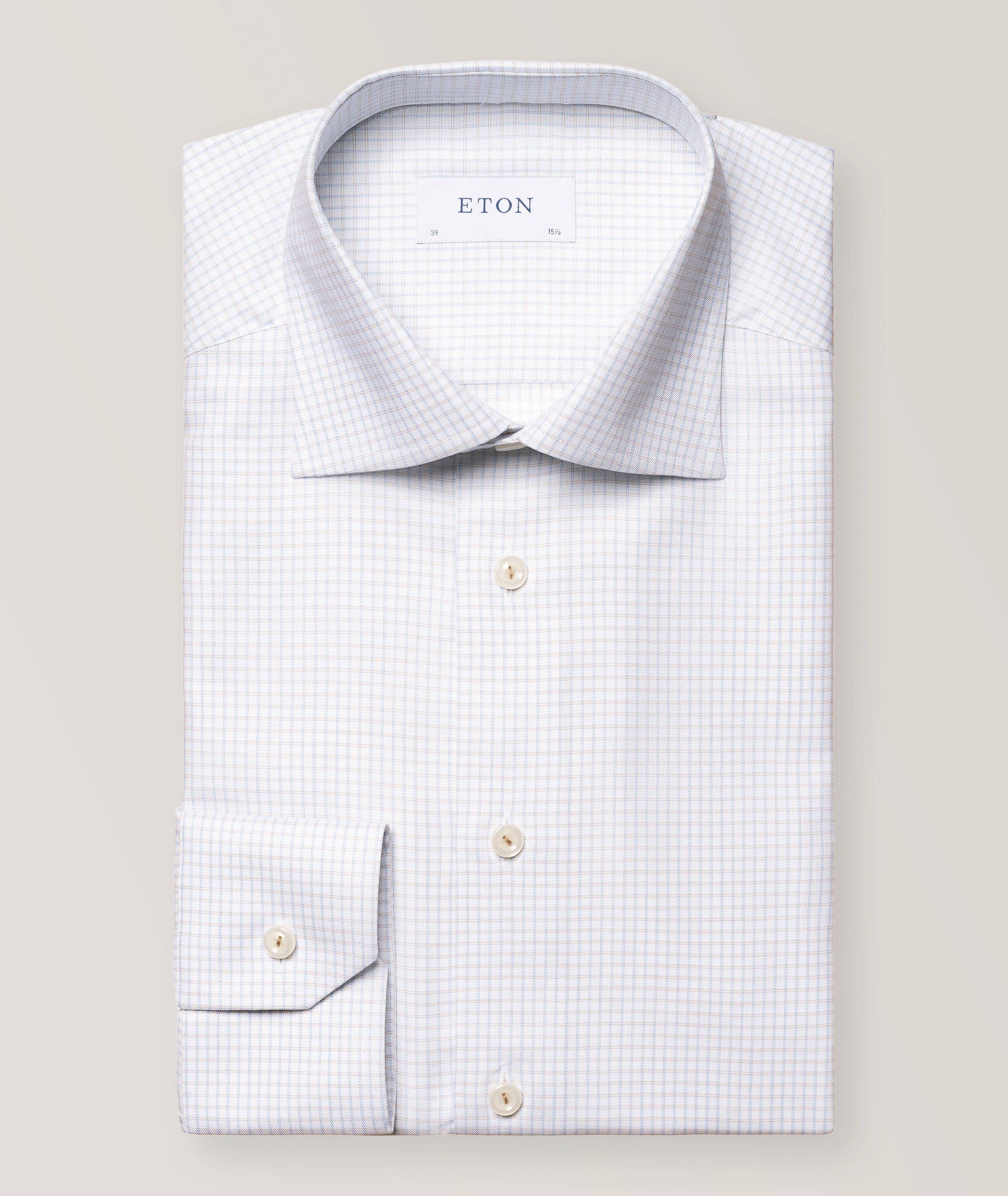 Eton Slim Fit Check Cotton-Tencel Shirt