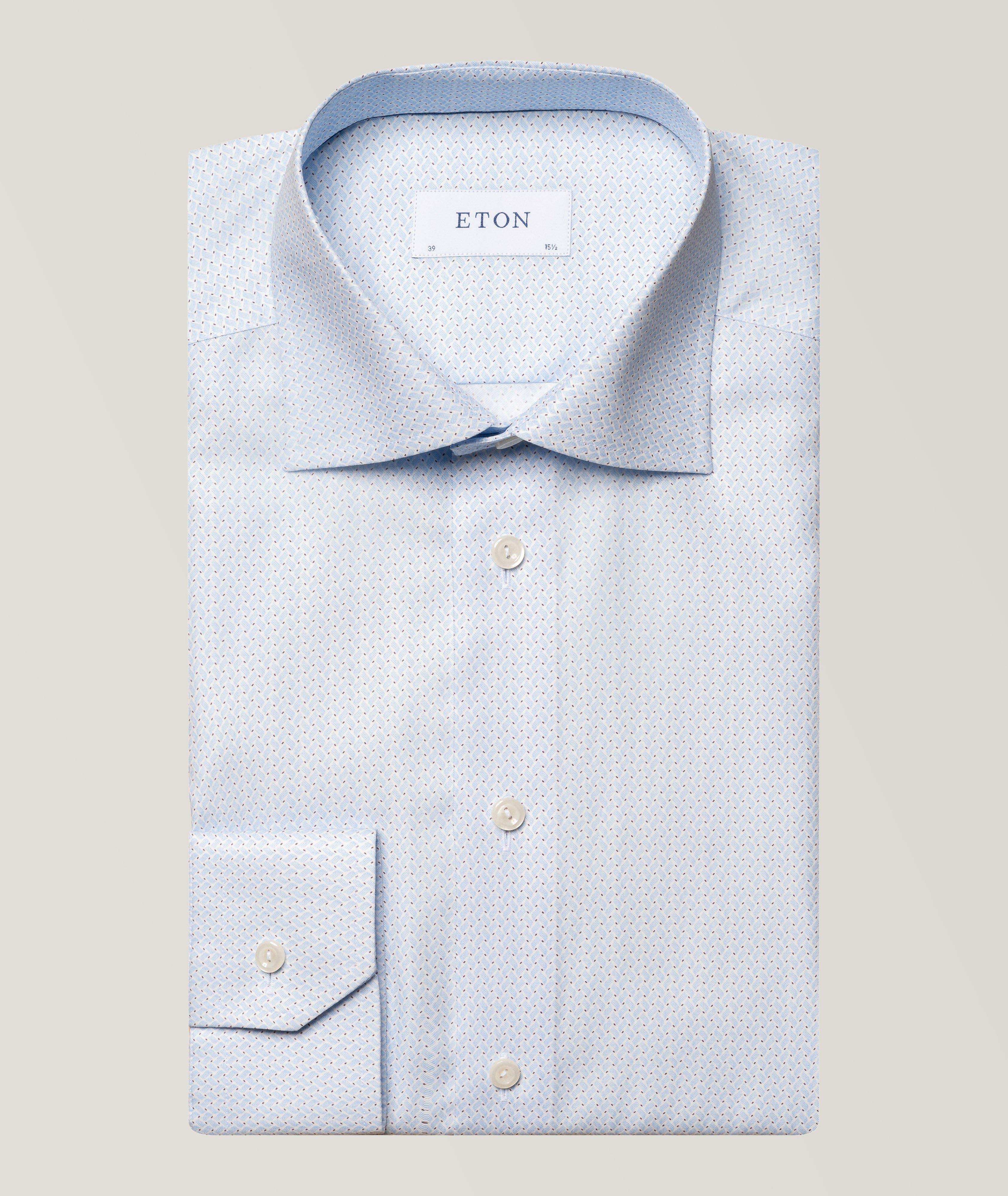 Geometric Weave Twill Dress Shirt  image 0