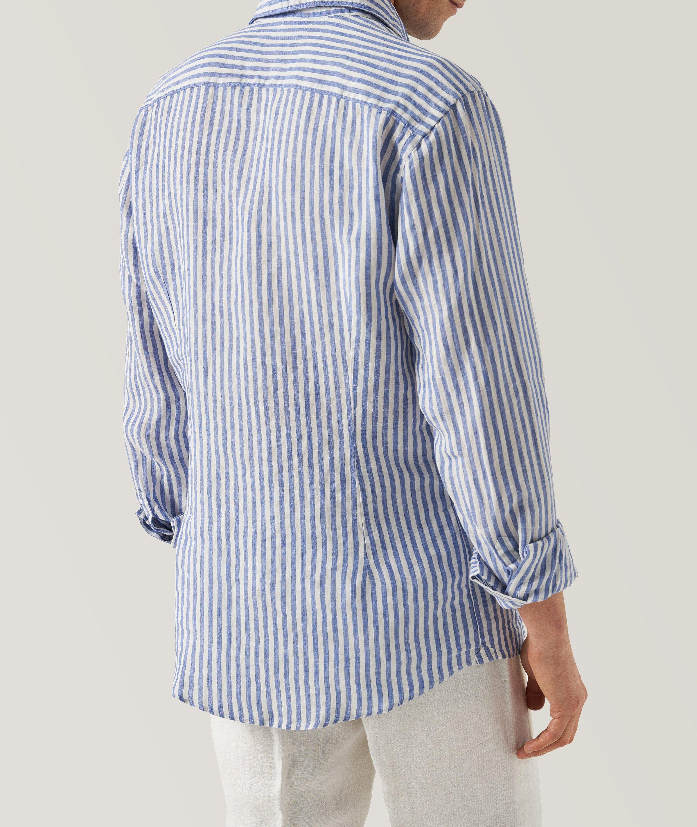 Slim-Fit Striped Linen Shirt image 2