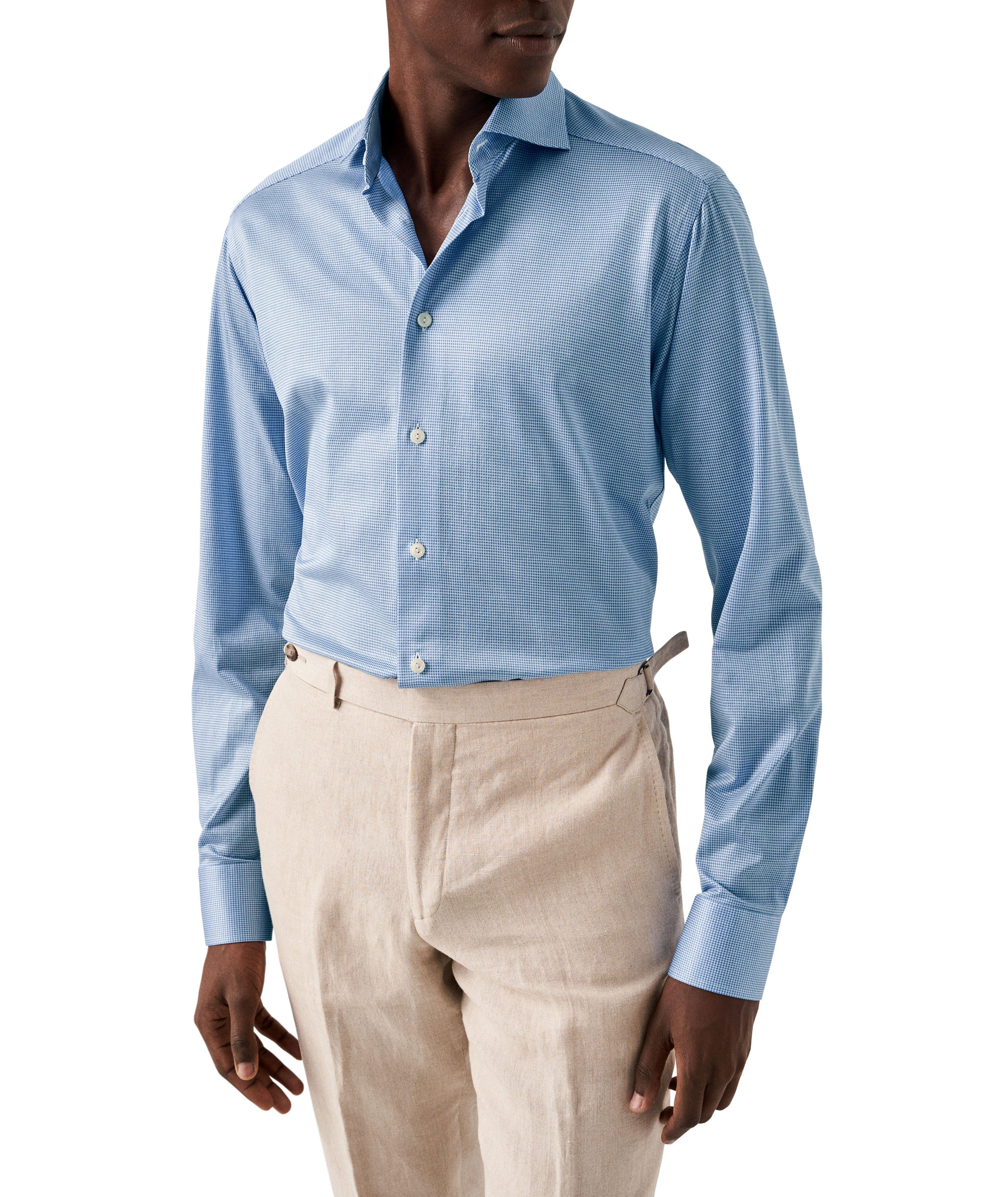 Micro Check King Knit Cotton Shirt image 1