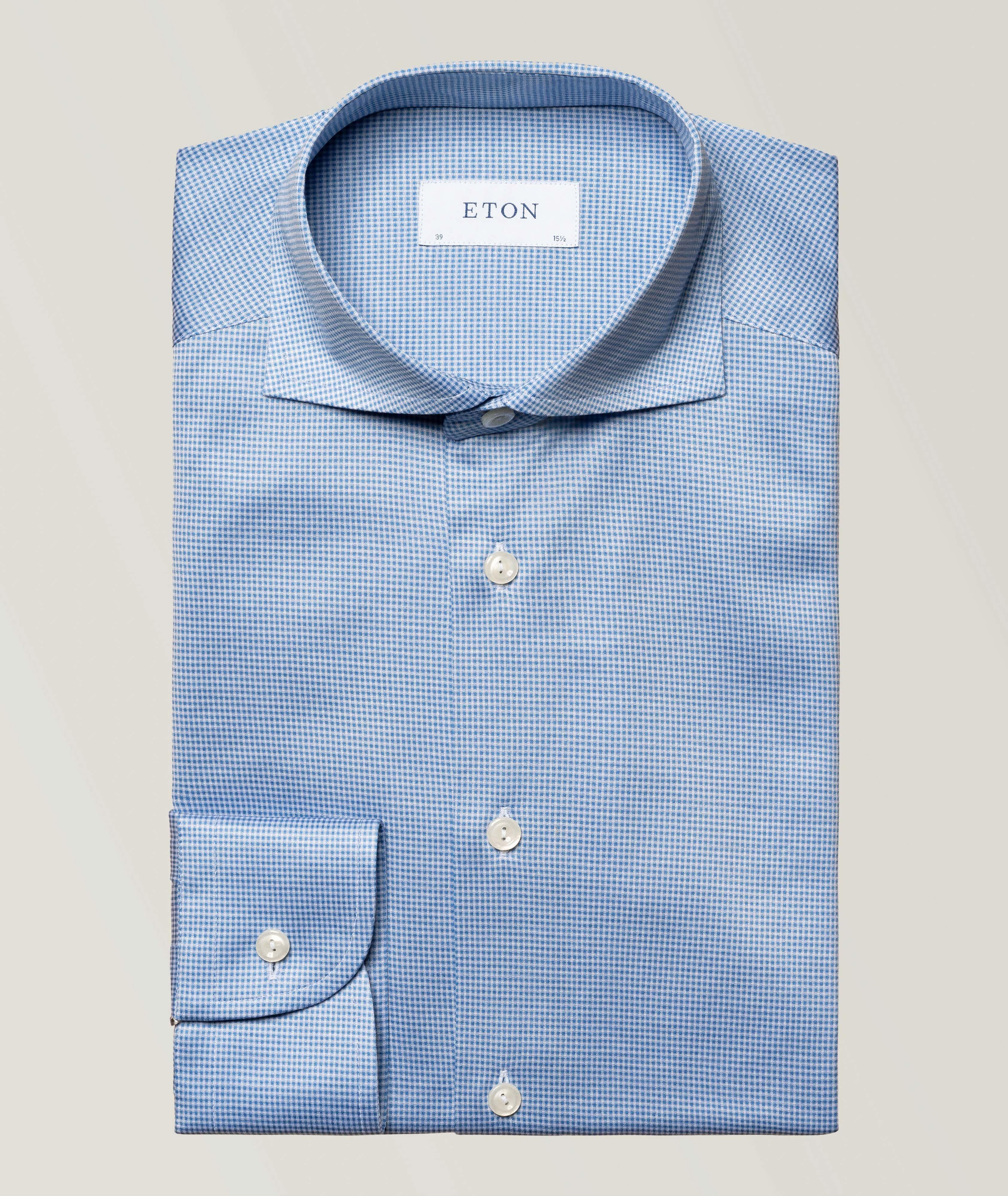 Micro Check King Knit Cotton Shirt image 0