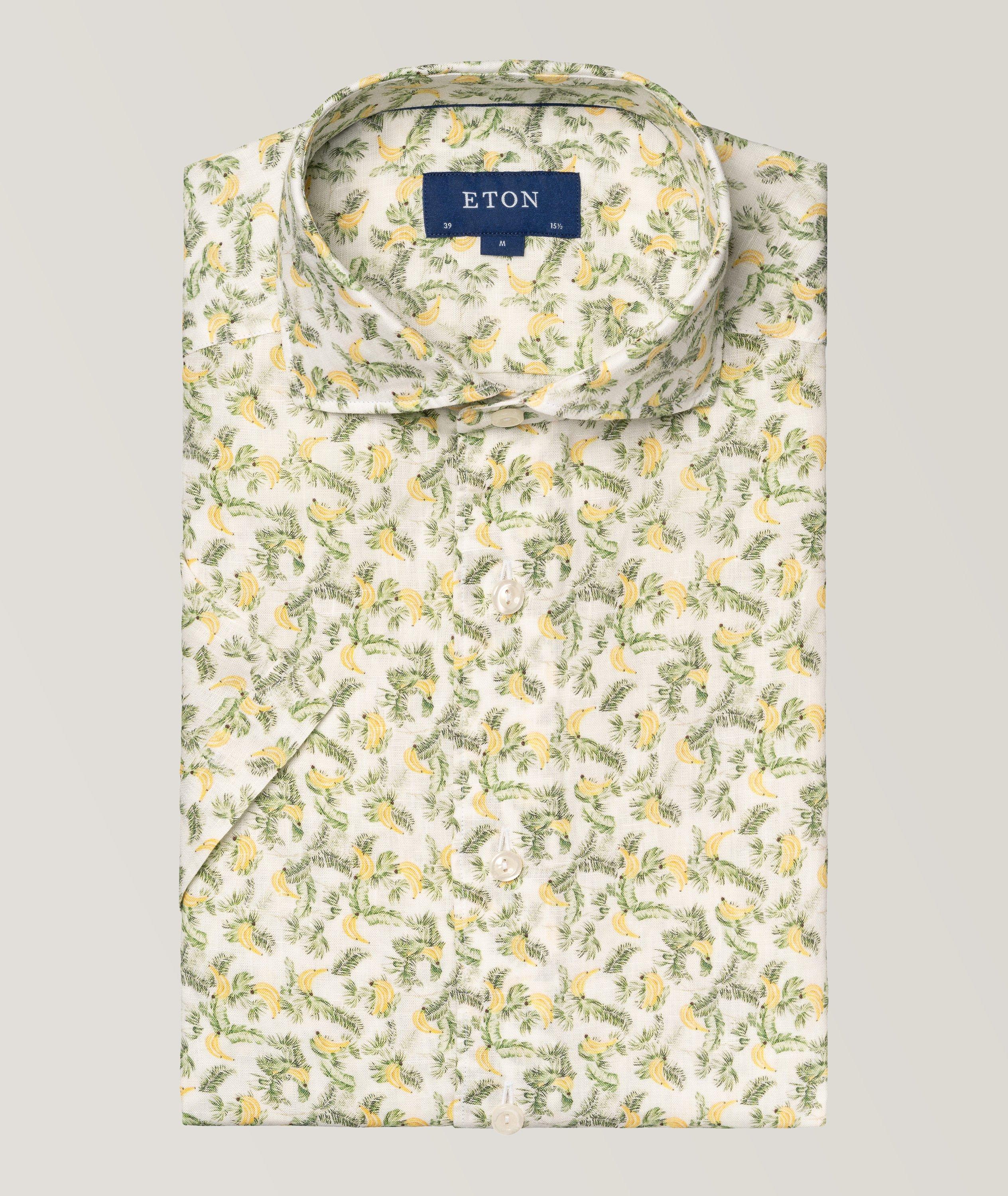 Eton Chemise en lin à motif de bananes