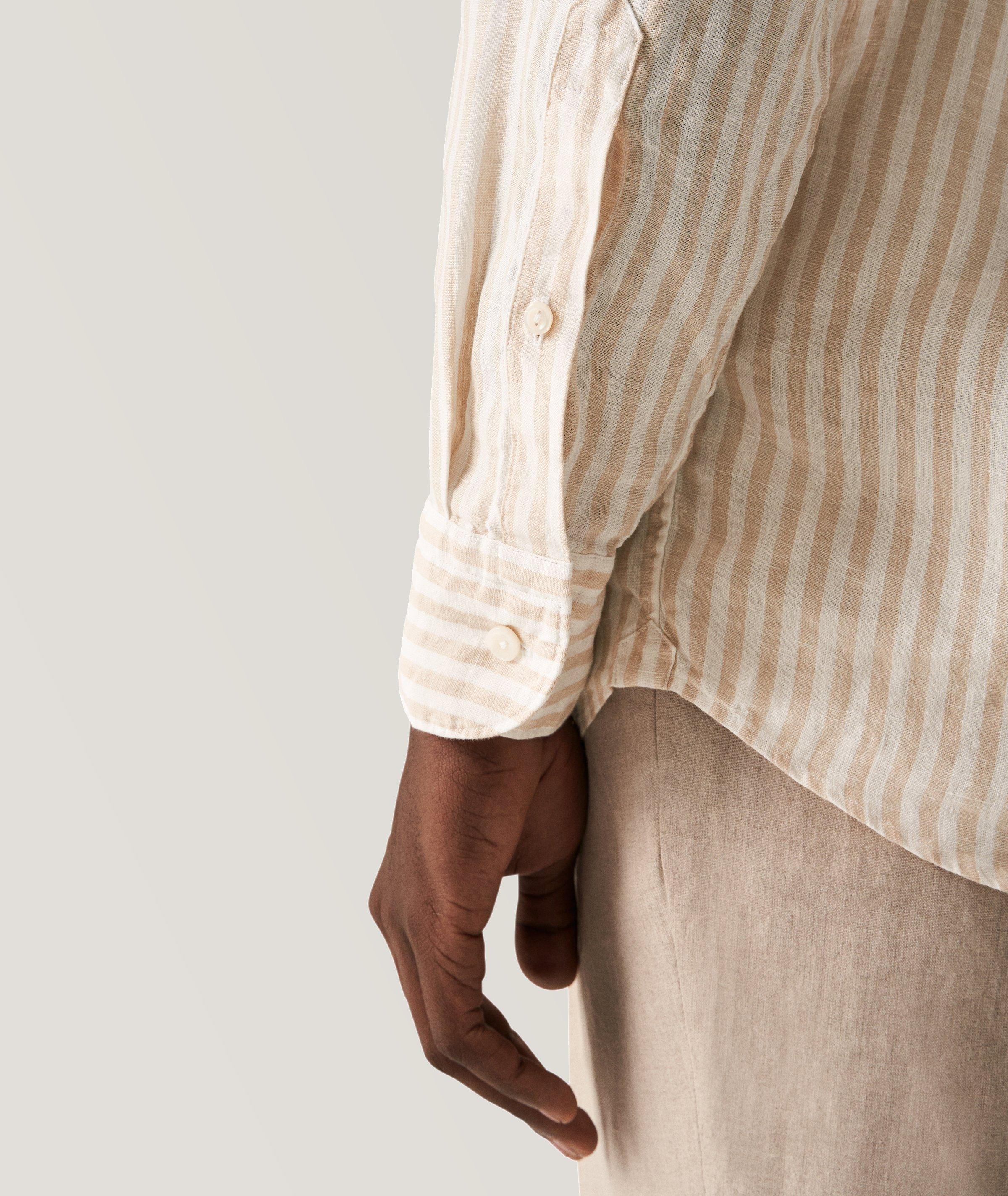 Striped Linen Sport Shirt