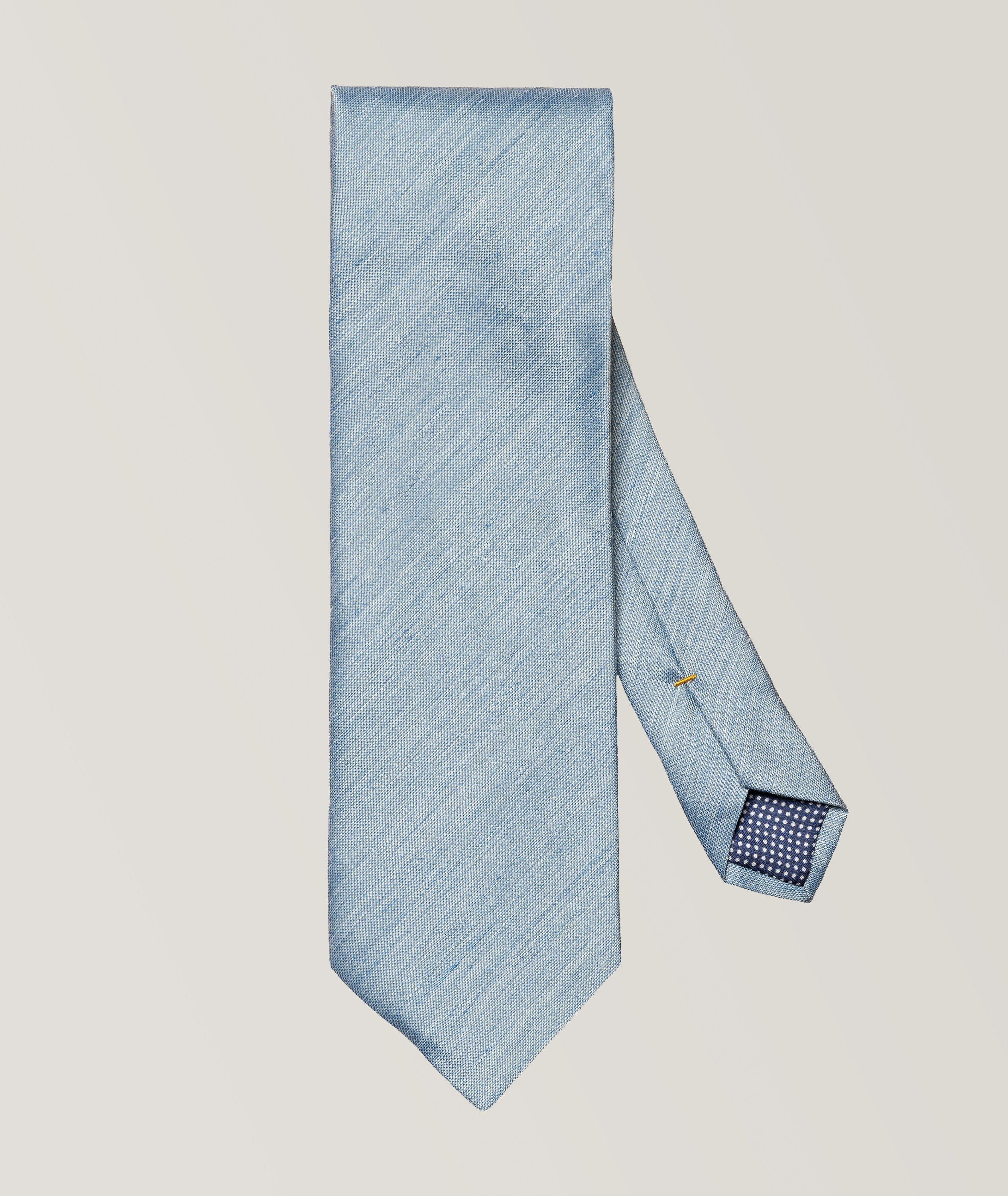 Cravate unie en soie et en lin image 0
