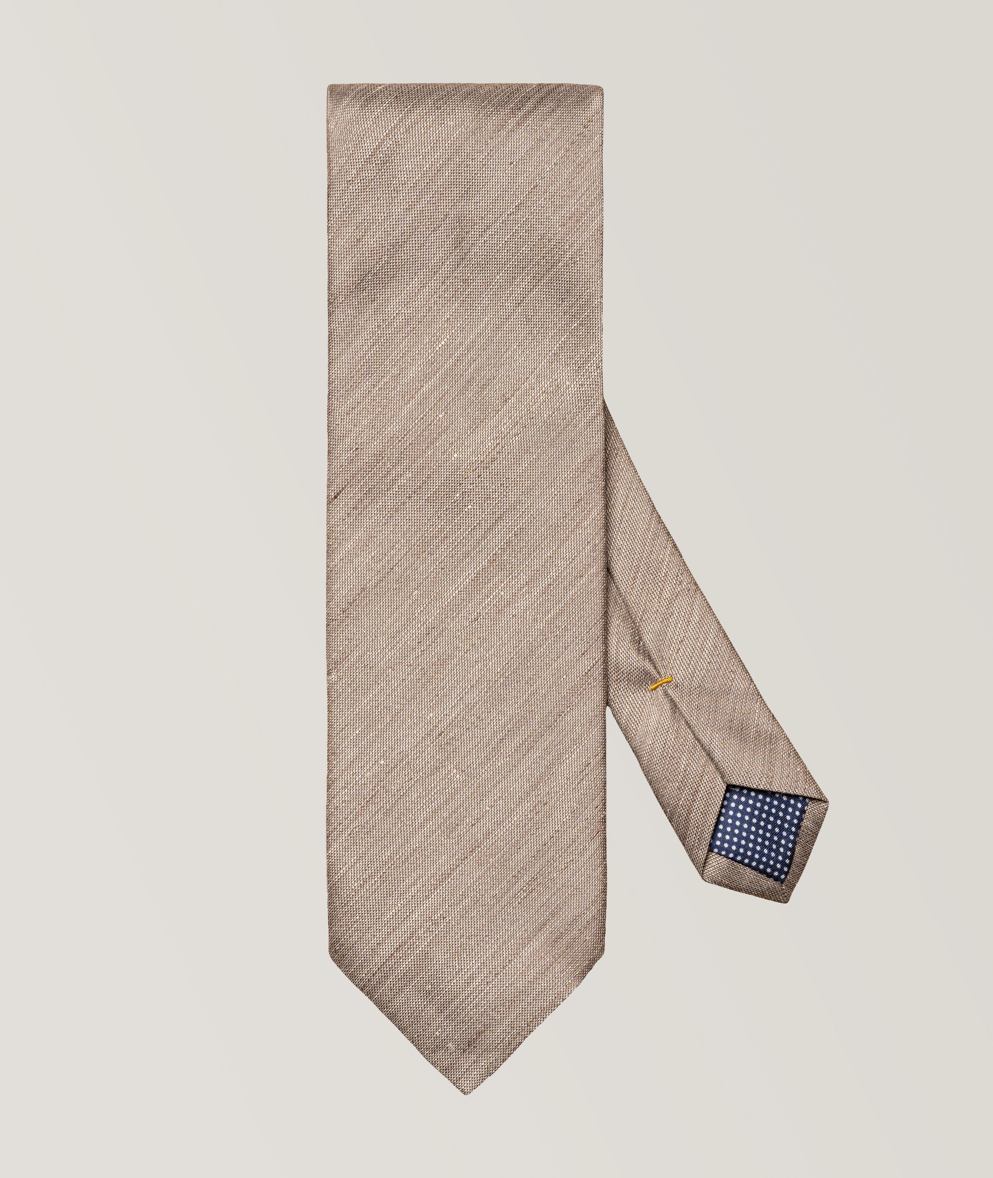 Cravate unie en soie et en lin image 0
