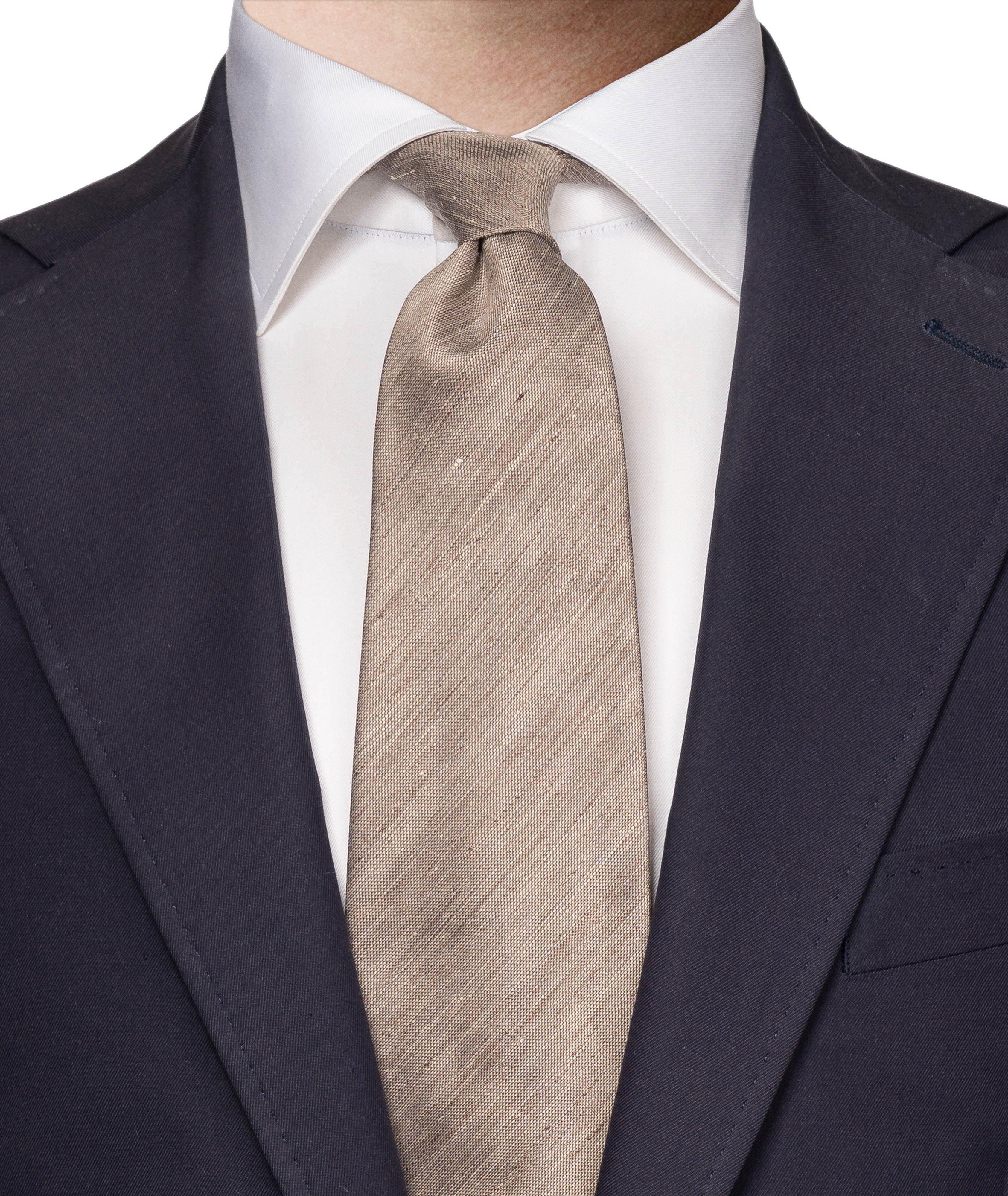 Solid Silk Linen Tie image 2