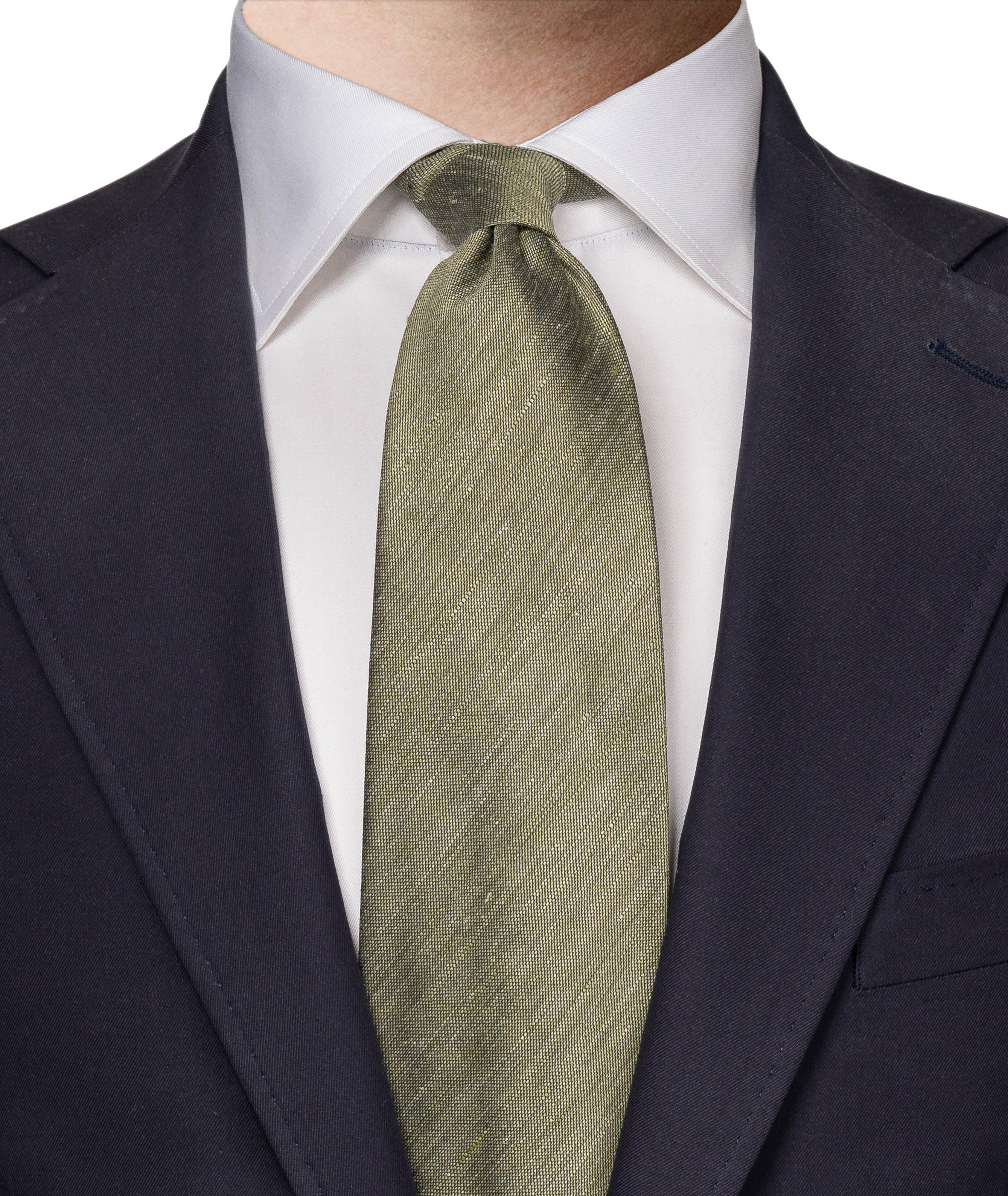 Solid Silk Linen Tie image 2