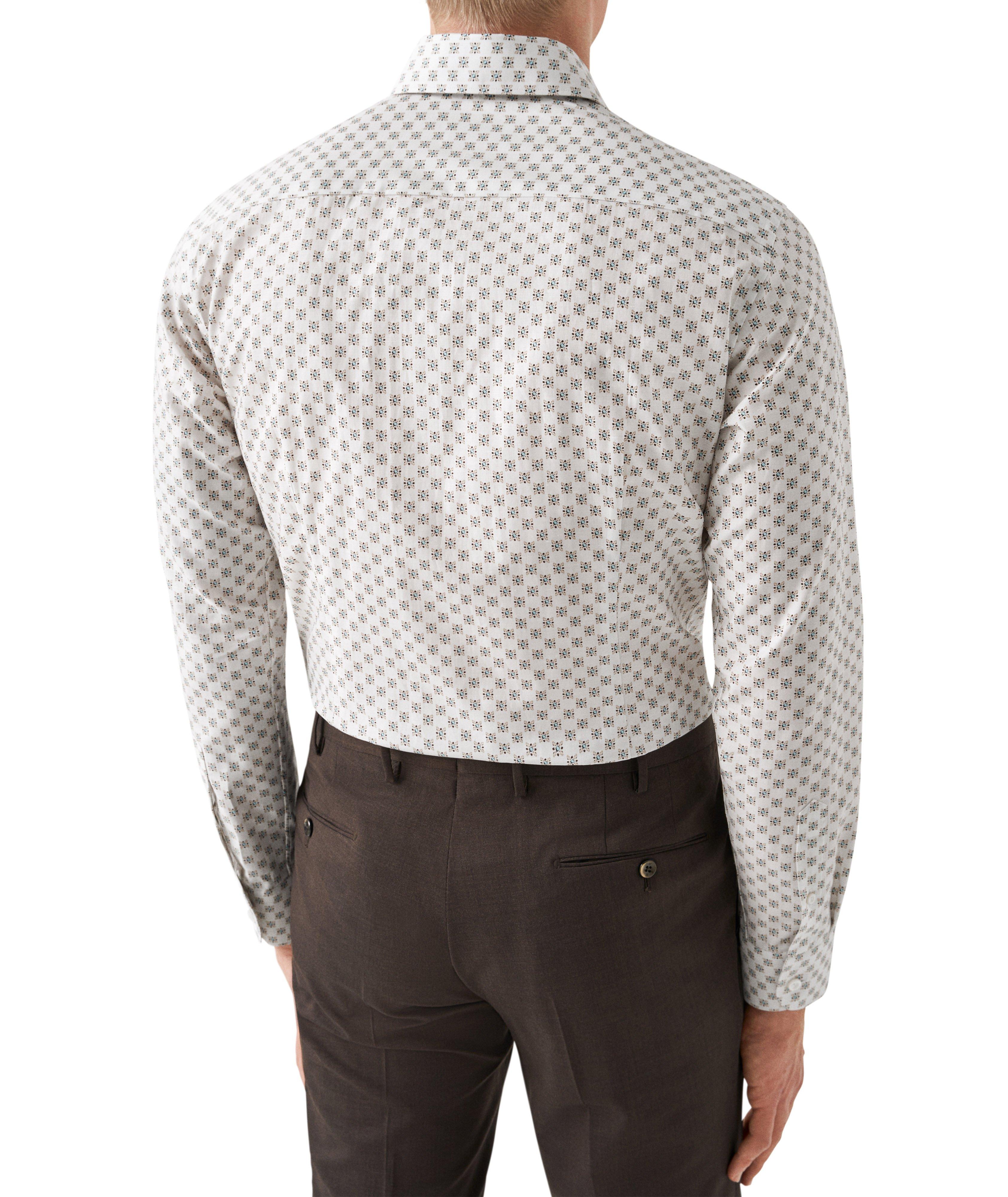 Slim Fit Geometric Cotton Linen Elevated Shirt image 2